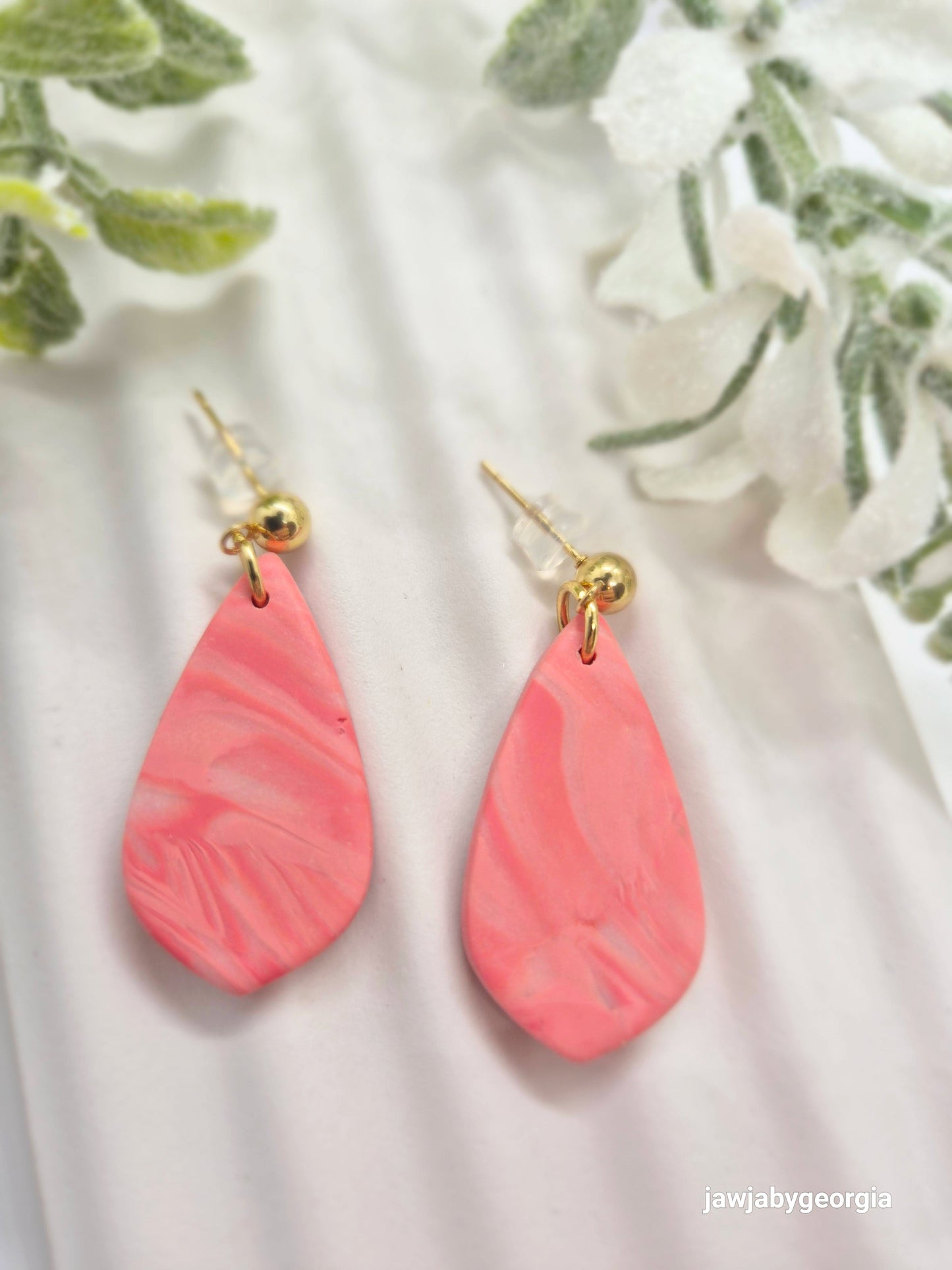 WARM CORAL POLYMER CLAY EARRINGS