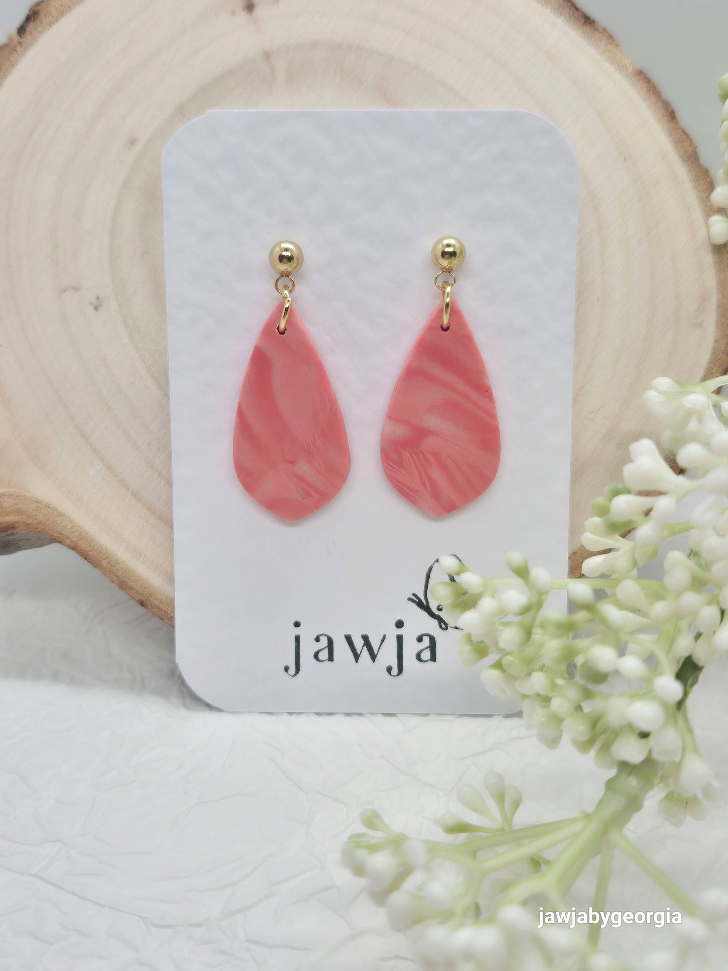 WARM CORAL POLYMER CLAY EARRINGS