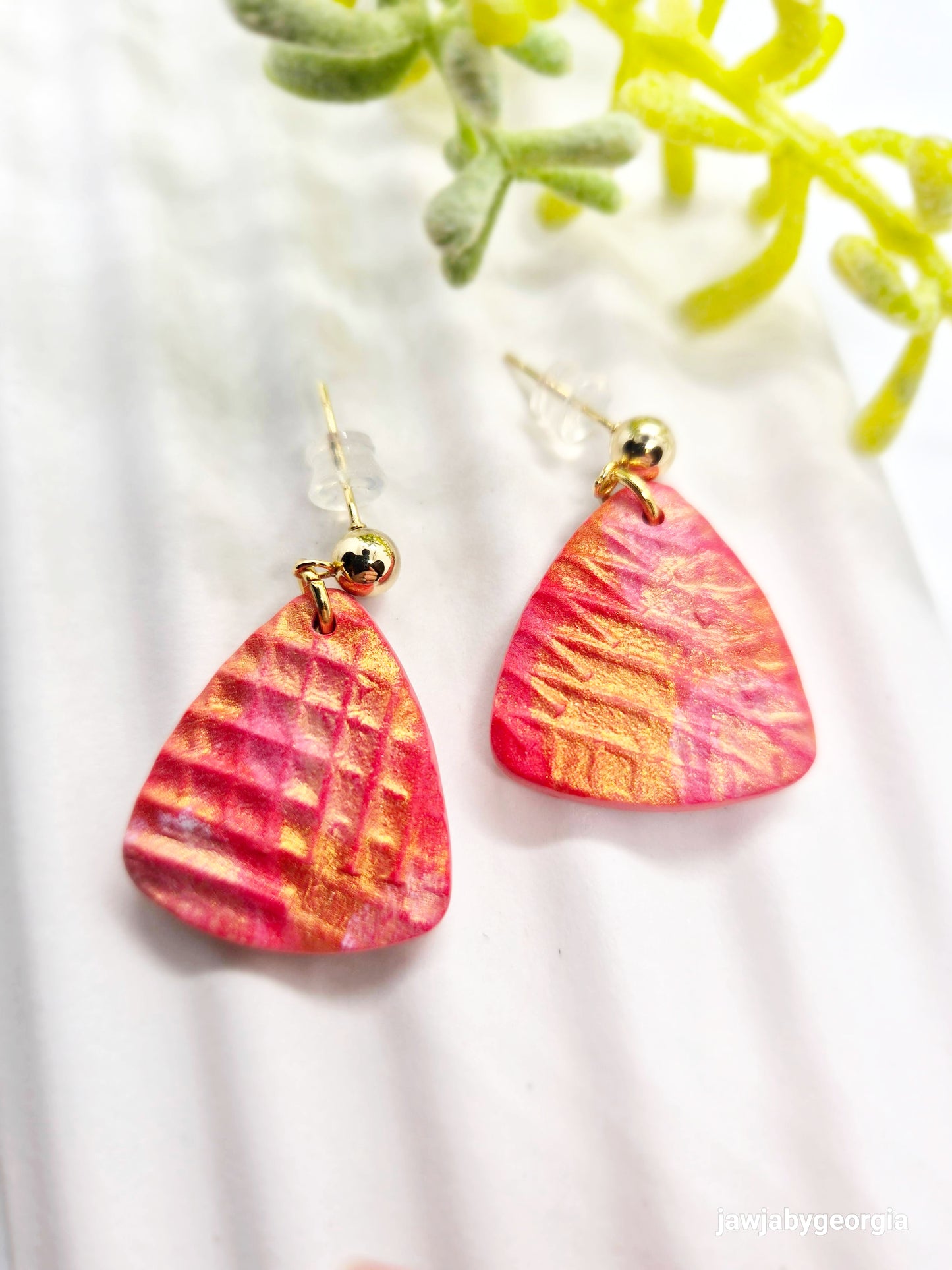 WAFFLE EFFECT POLYMER CLAY EARRINGS