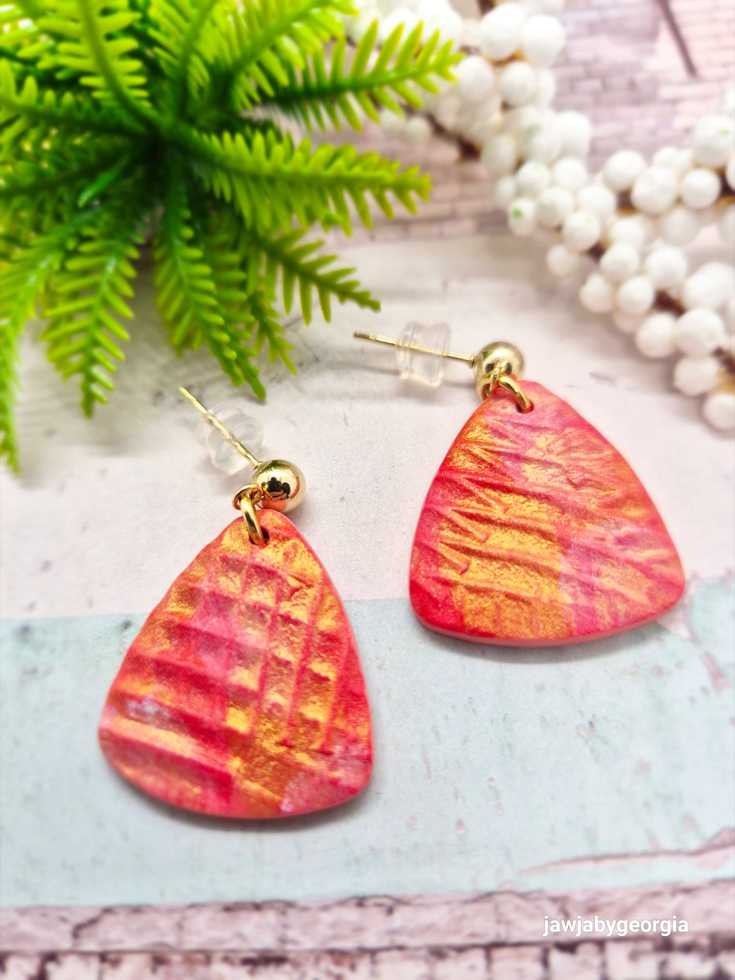 WAFFLE EFFECT POLYMER CLAY EARRINGS