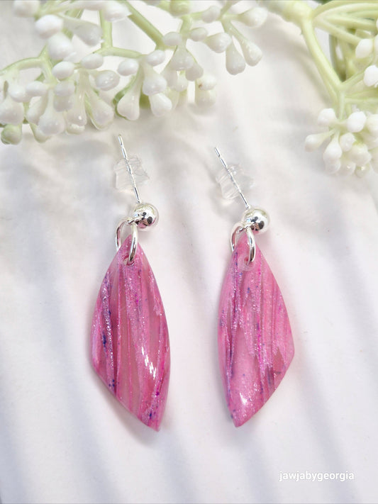 PINK LAYERED POLYMER CLAY EARRINGS