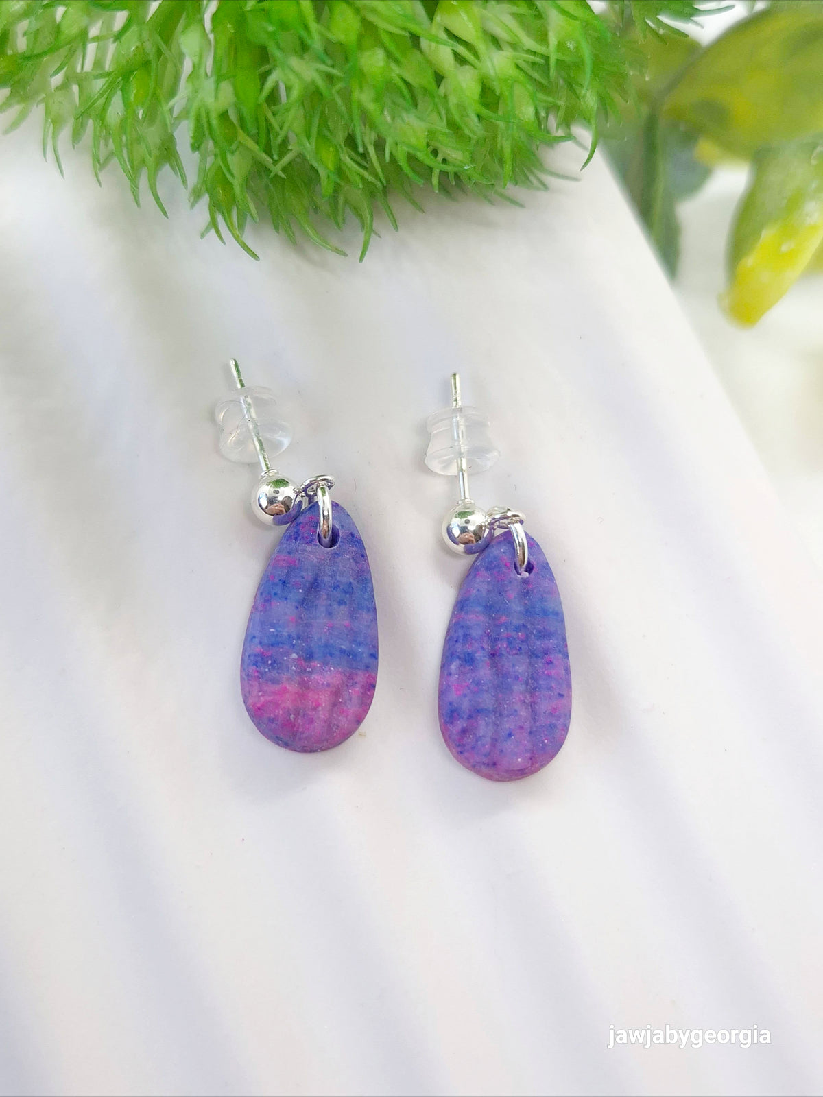 VIBRANT OMBRE TEARDROP POLYMER CLAY EARRINGS