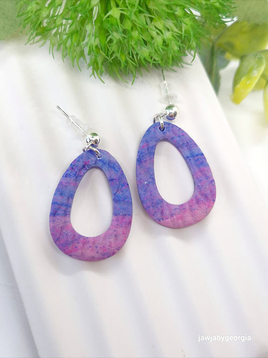 PINK OMBRE POLYMER CLAY EARRINGS