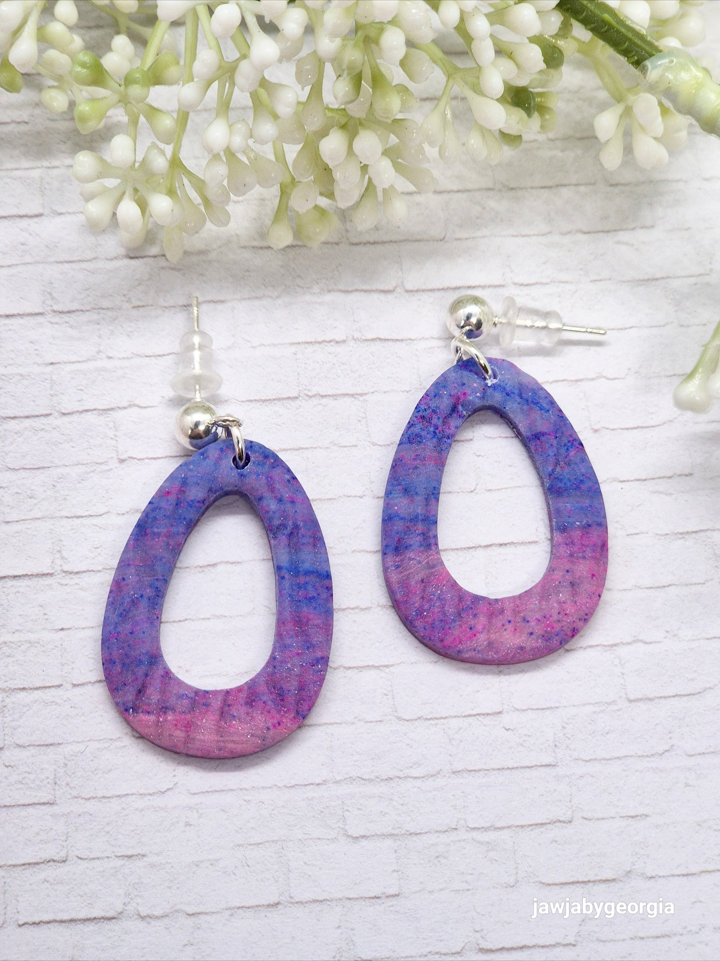 PINK OMBRE POLYMER CLAY EARRINGS