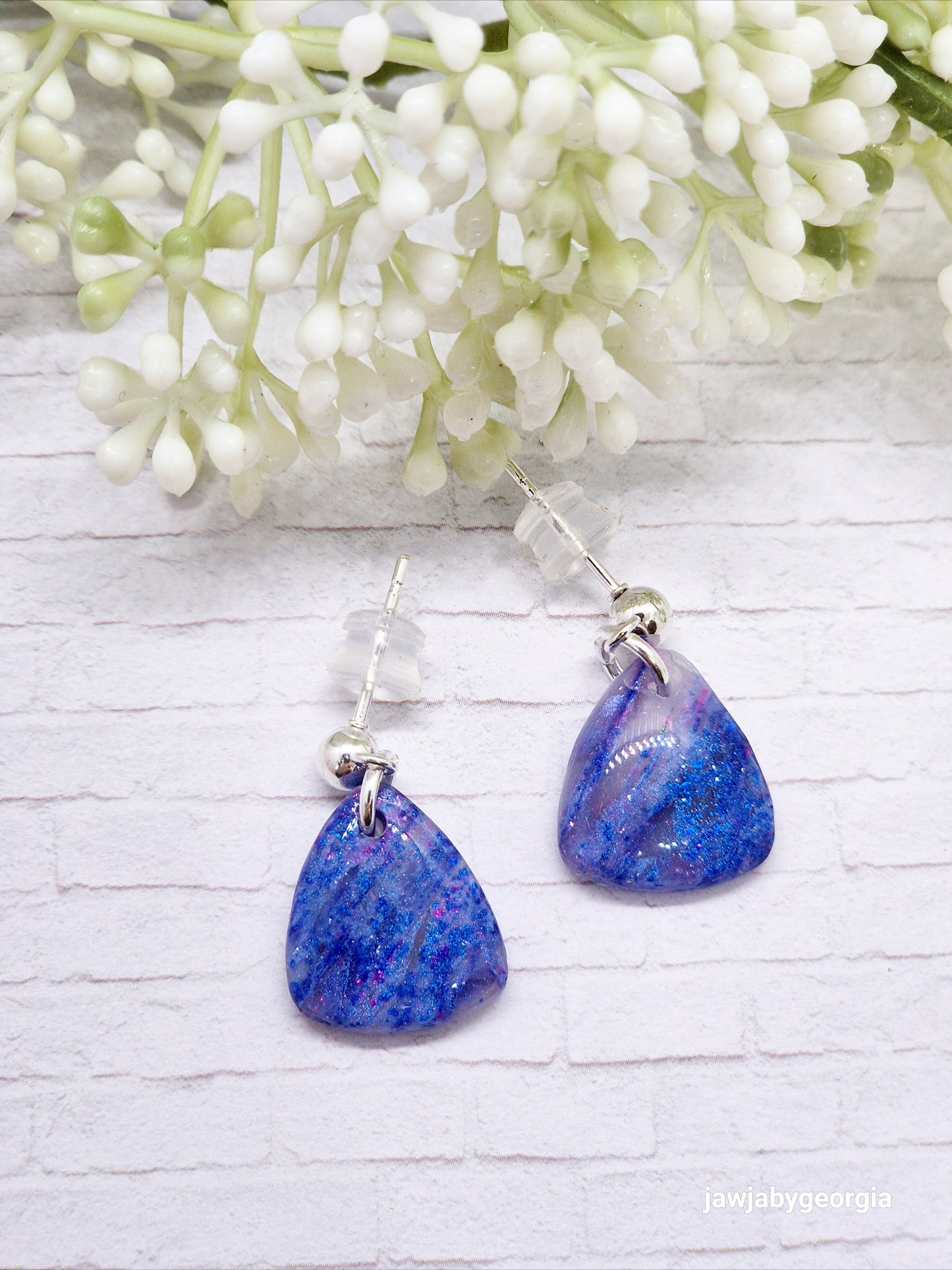 COSMIC BLUE POLYMER CLAY EARRINGS