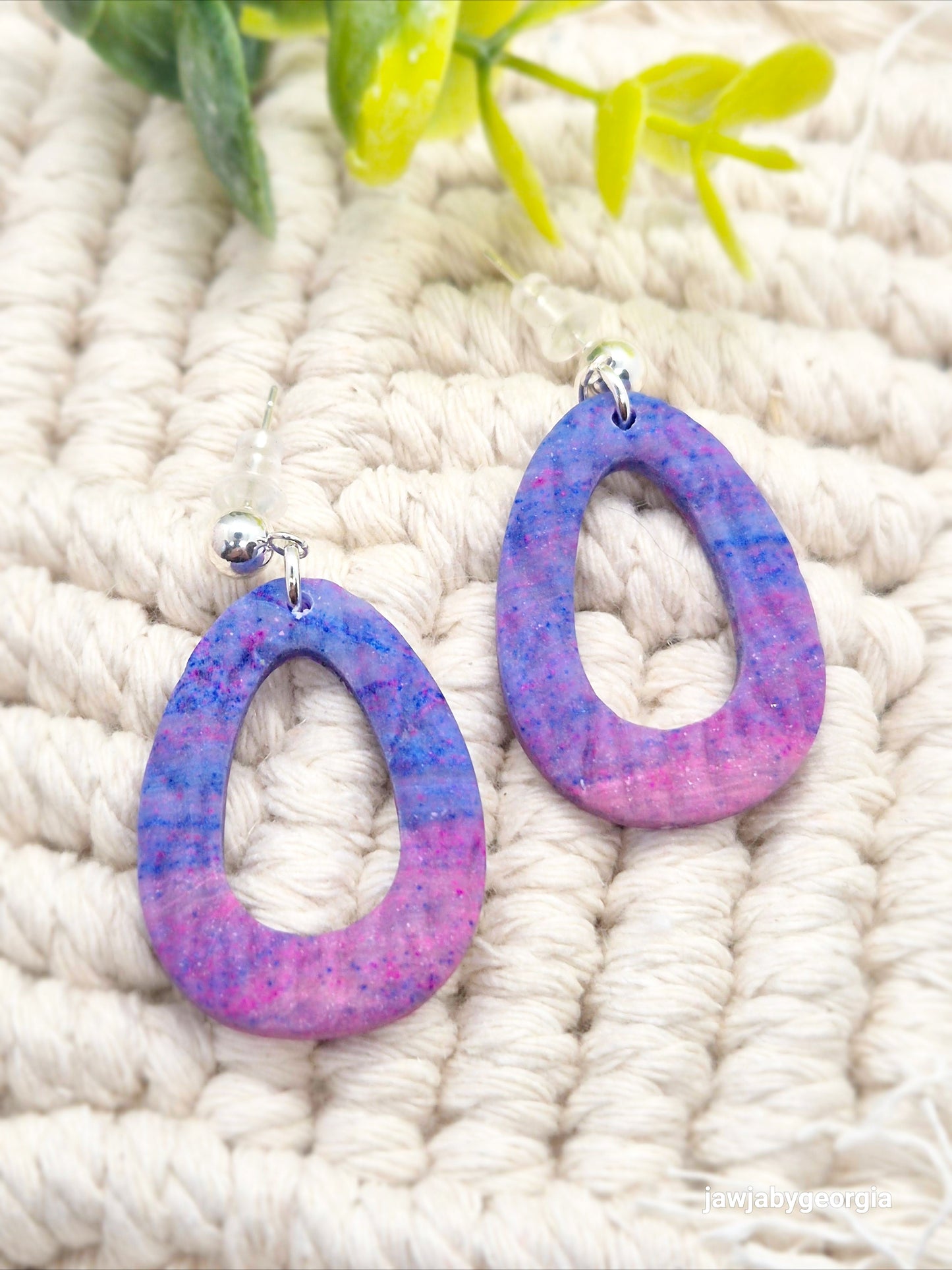 PINK OMBRE POLYMER CLAY EARRINGS