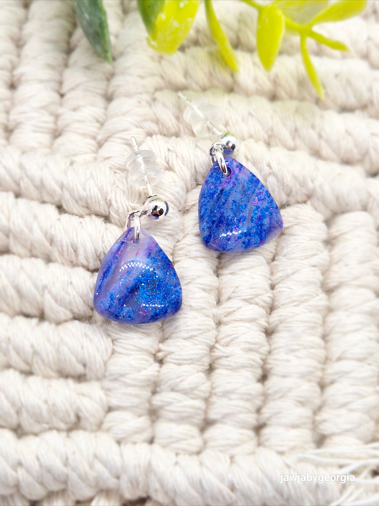 COSMIC BLUE POLYMER CLAY EARRINGS