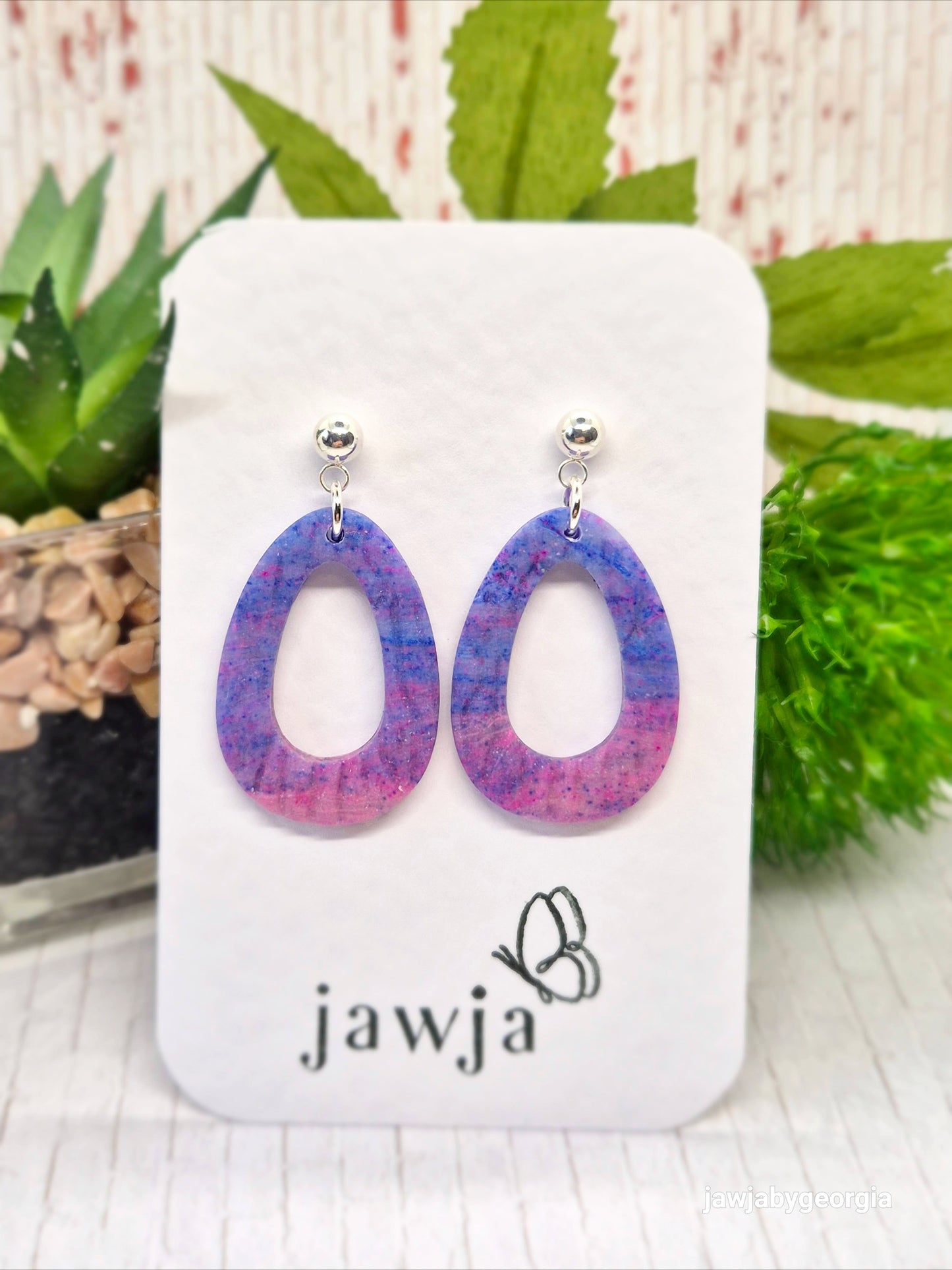 PINK OMBRE POLYMER CLAY EARRINGS