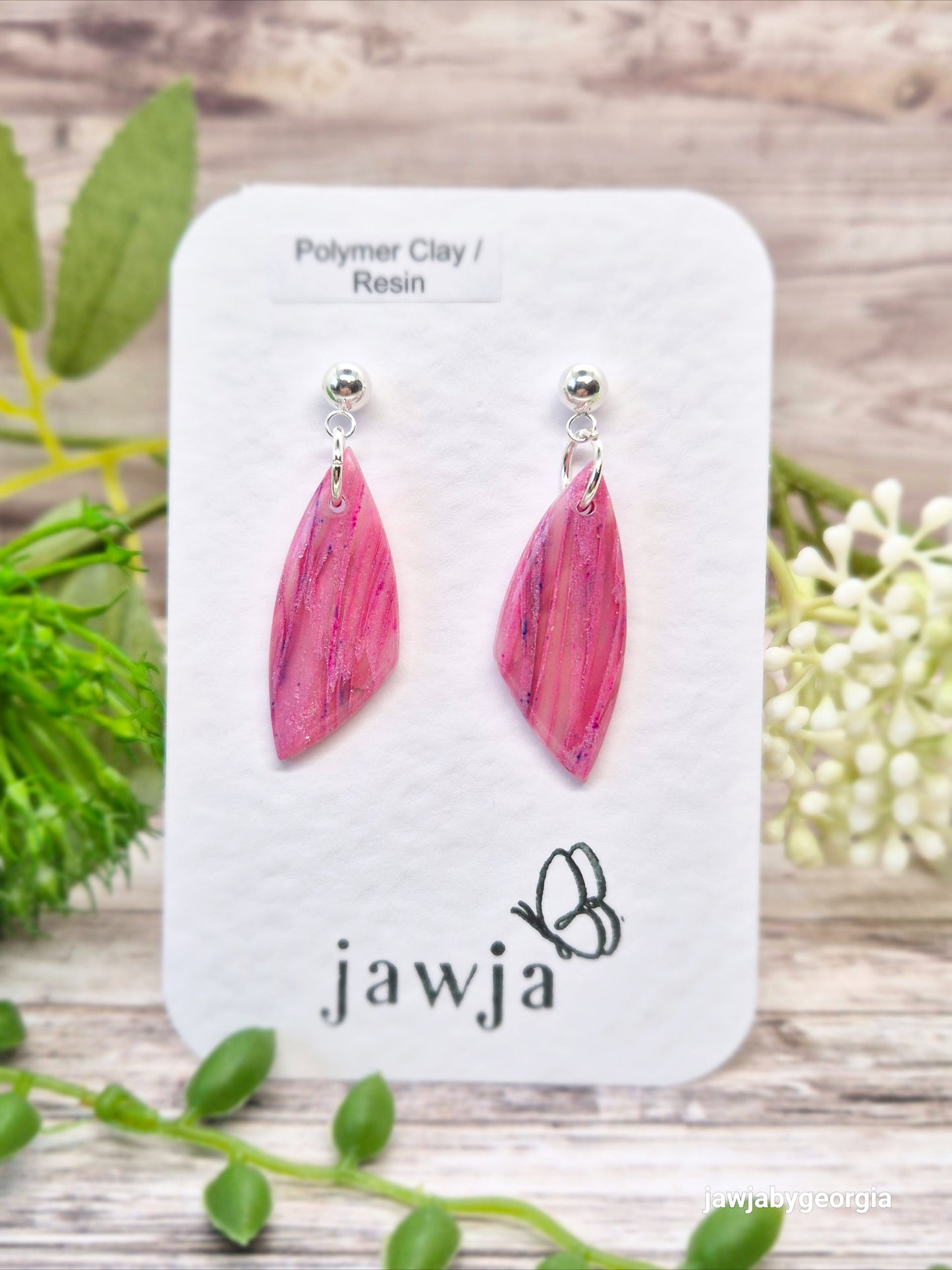 PINK LAYERED POLYMER CLAY EARRINGS