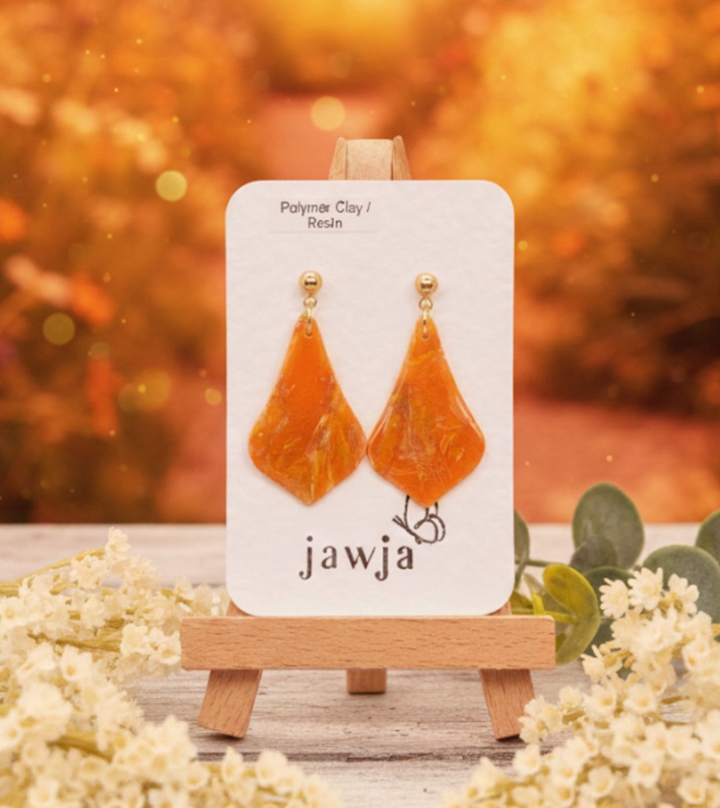 GOLDEN SUNSET POLYMER CLAY EARRINGS