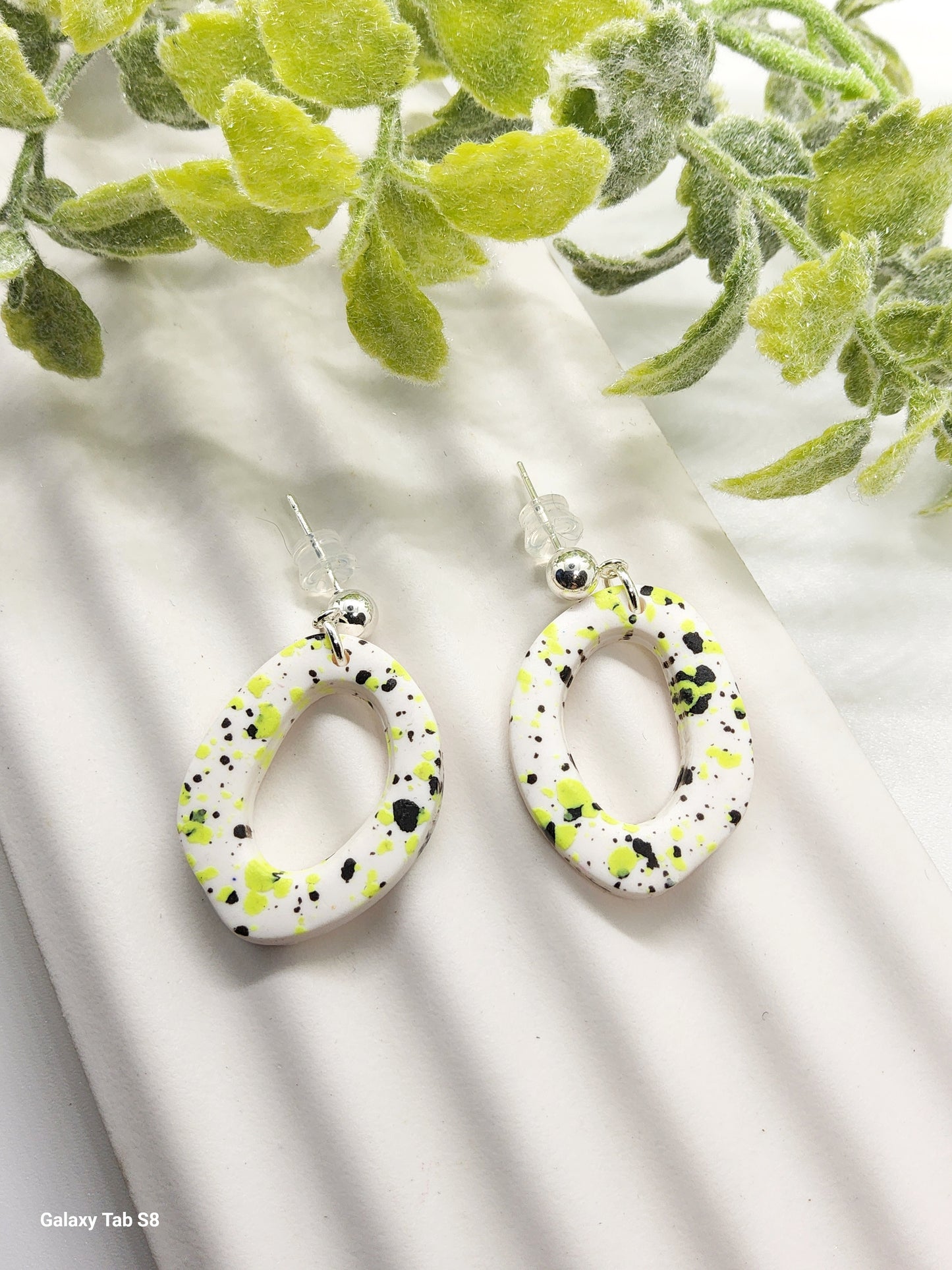 SPECKLED PAINT POLYMER CLAY EARRINGS