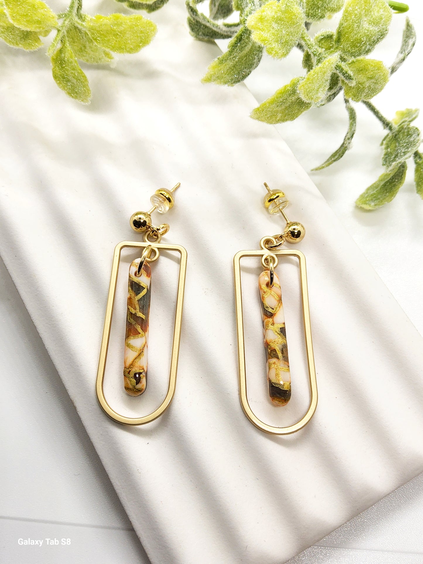 EARTHY BAR POLYMER CLAY EARRINGS