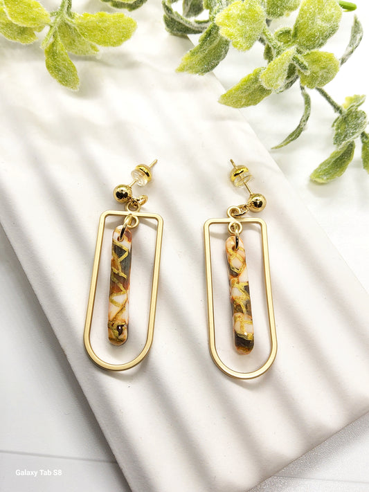 EARTHY BAR POLYMER CLAY EARRINGS