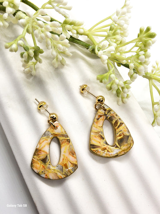 AUTUMN DEARDROP POLYMER CLAY EARRINGS