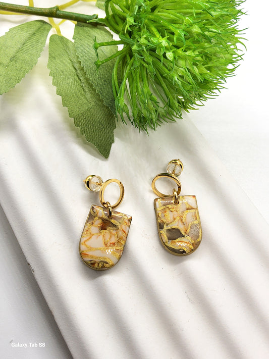 AUTUMN MOSAIC POLYMER CLAY EARRINGS