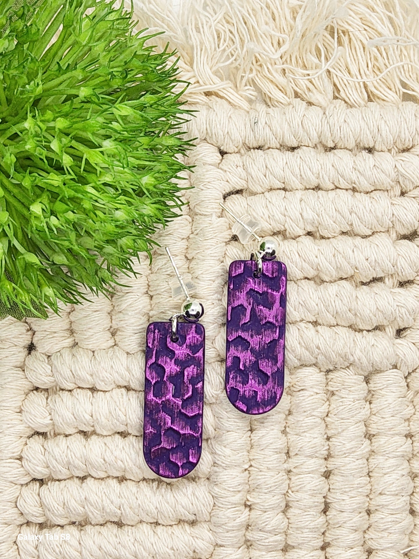 ELECTRIC PURPLE POLYMER CLAY EARRINGS