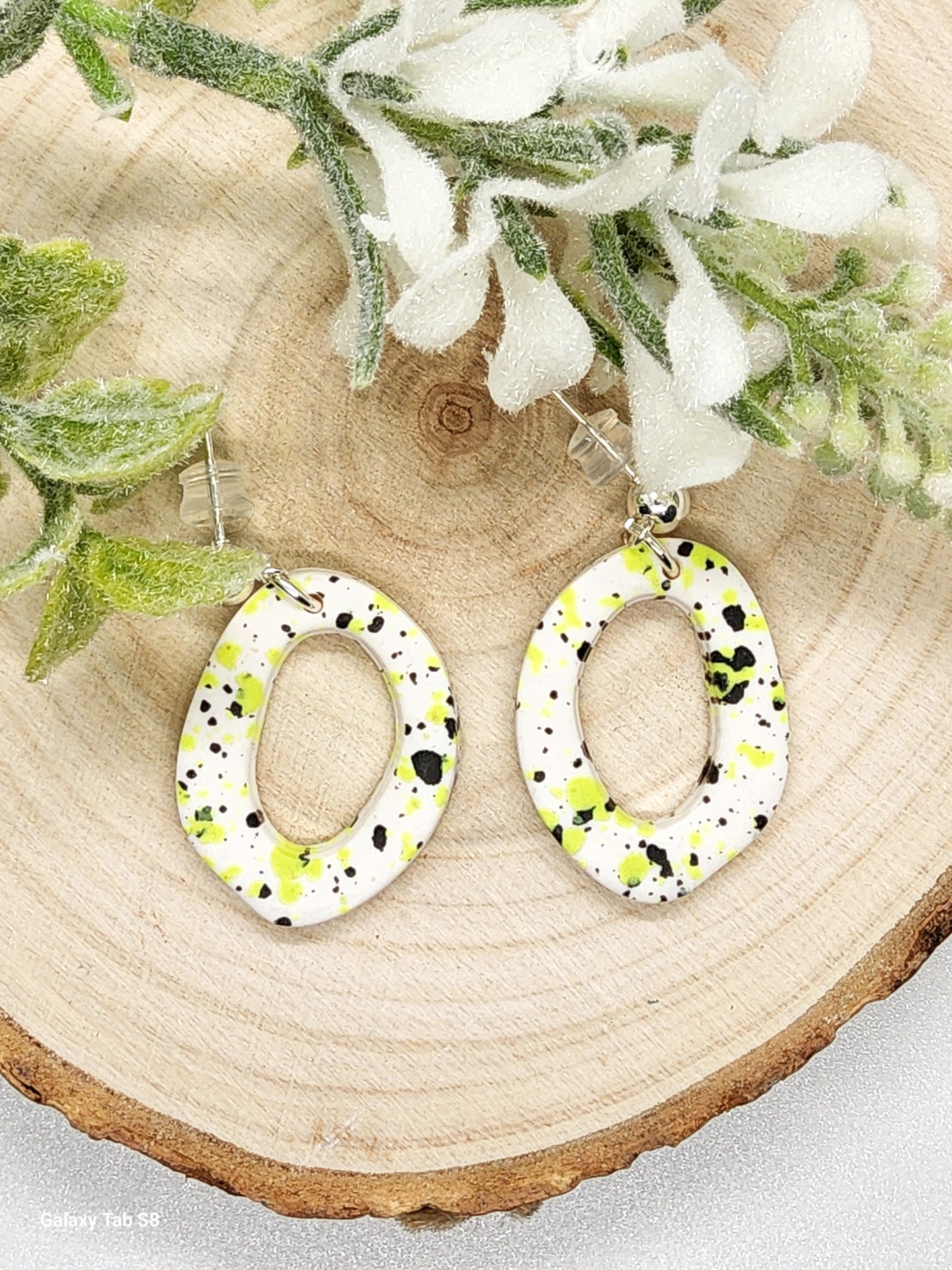 SPECKLED PAINT POLYMER CLAY EARRINGS