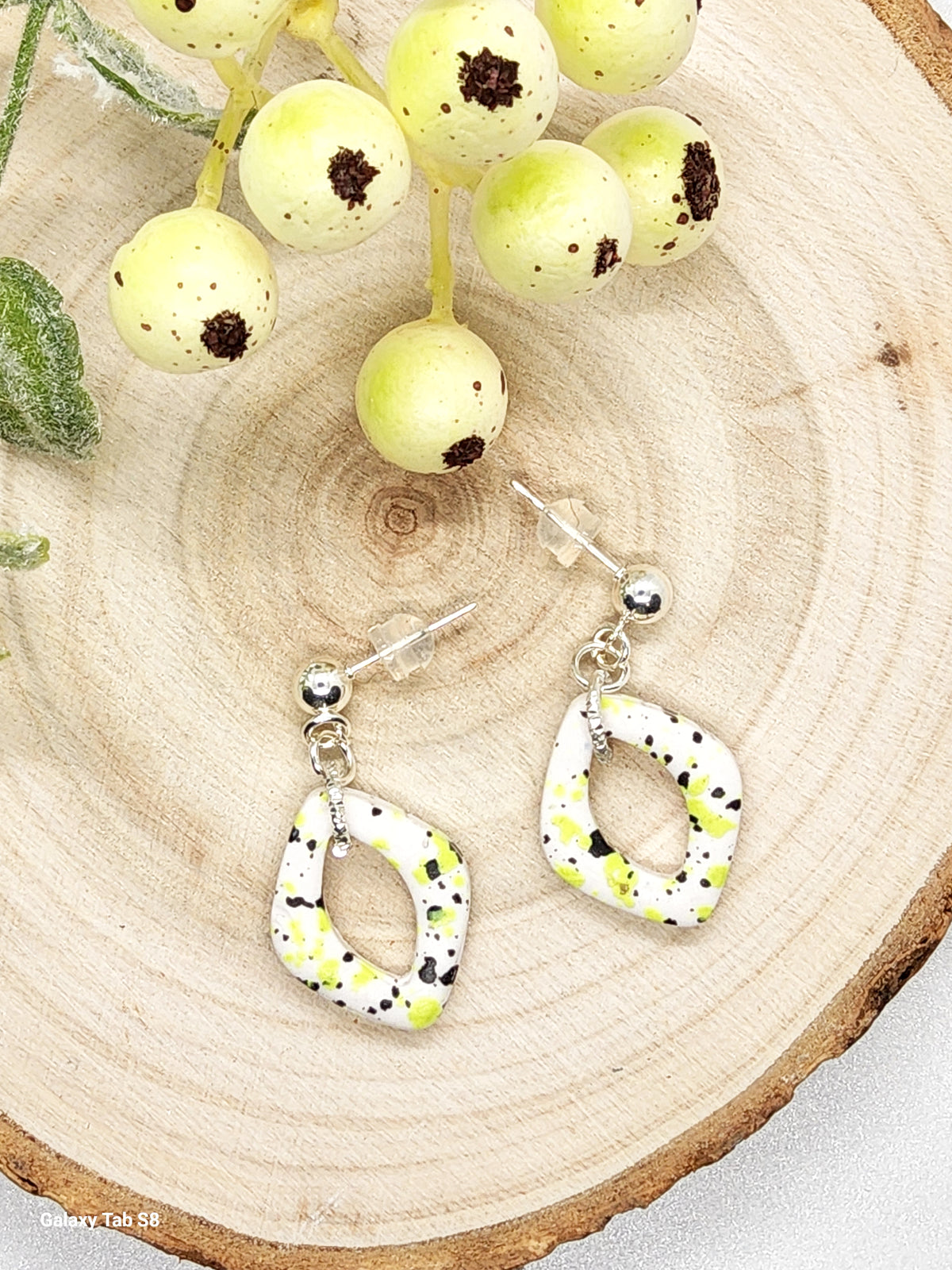 LIME TERRAZZO POLYMER CLAY EARRINGS