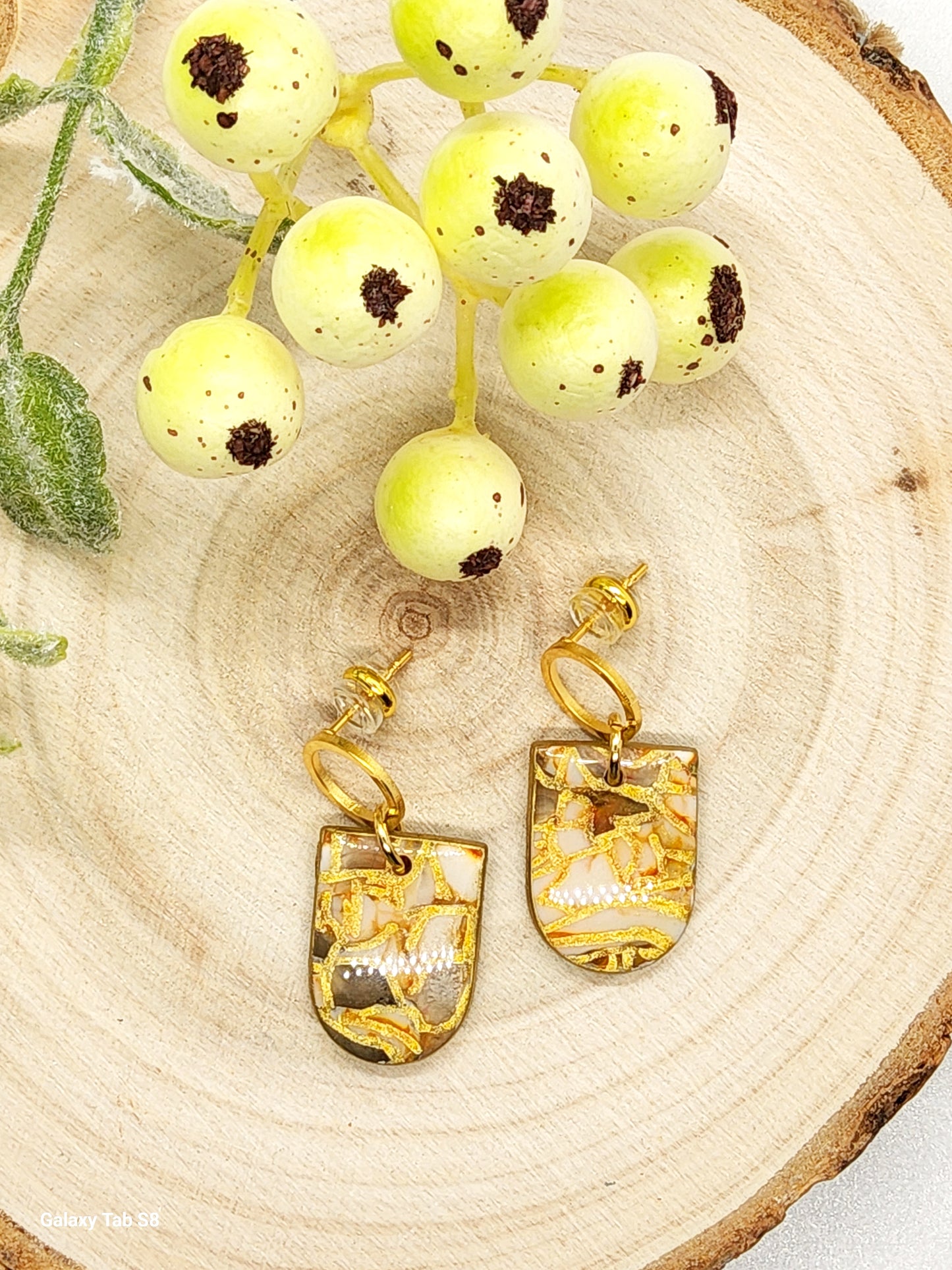 AUTUMN MOSAIC POLYMER CLAY EARRINGS