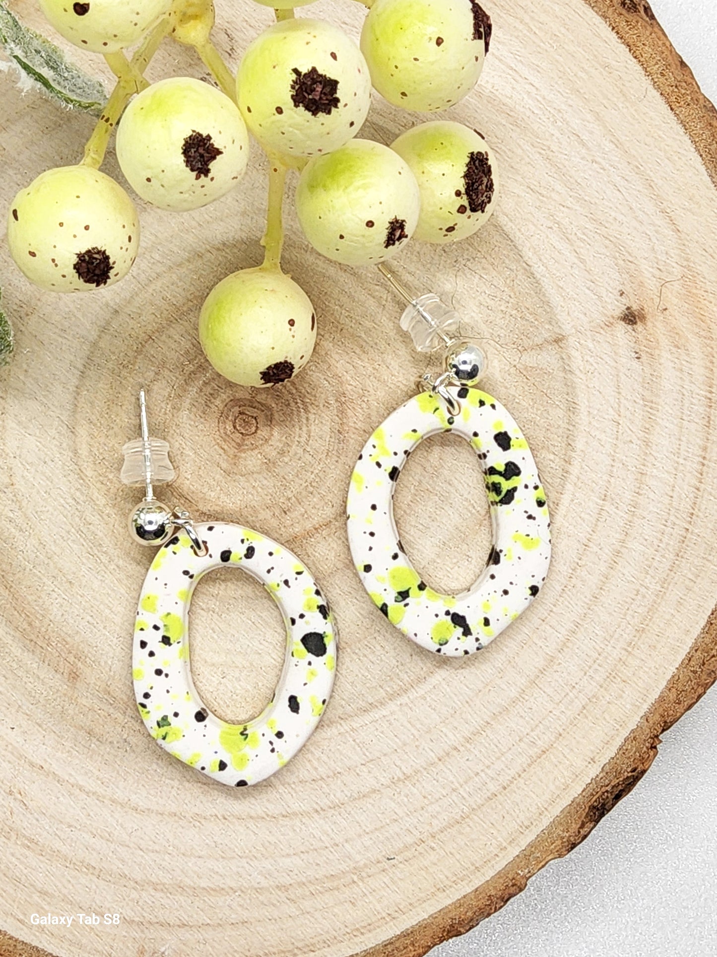 SPECKLED PAINT POLYMER CLAY EARRINGS