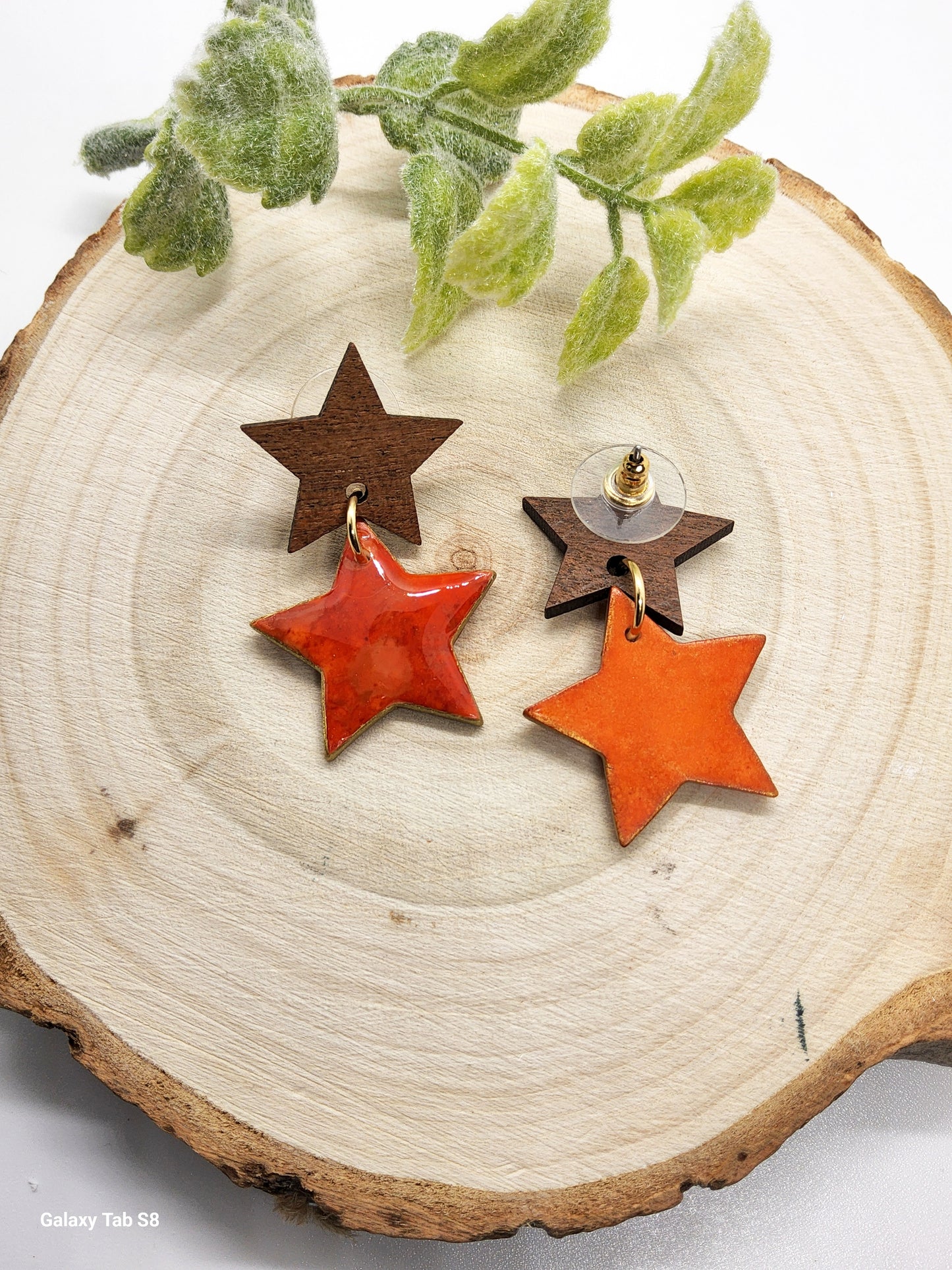 DOUBLE STAR POLYMER CLAY EARRINGS