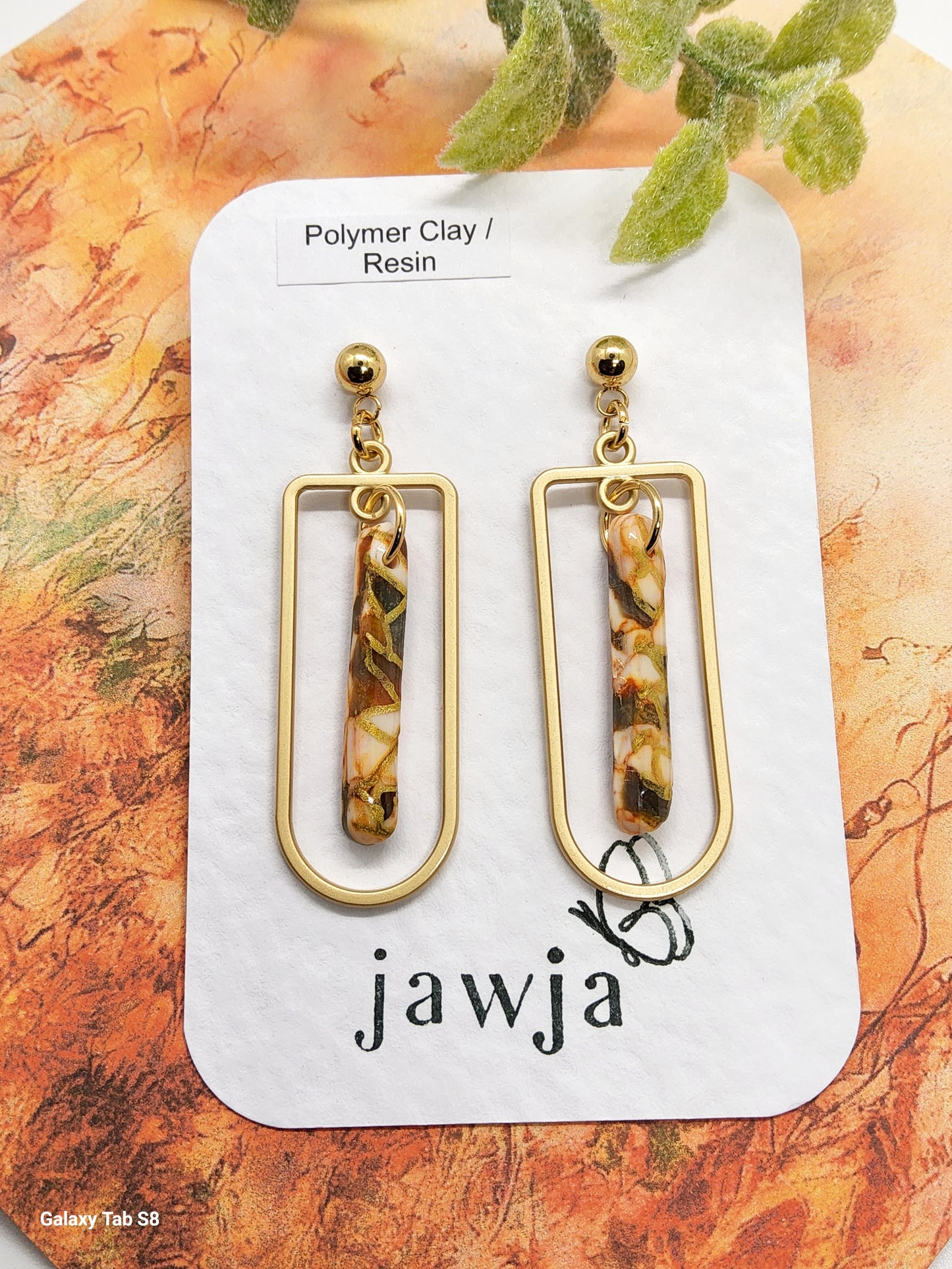 EARTHY BAR POLYMER CLAY EARRINGS