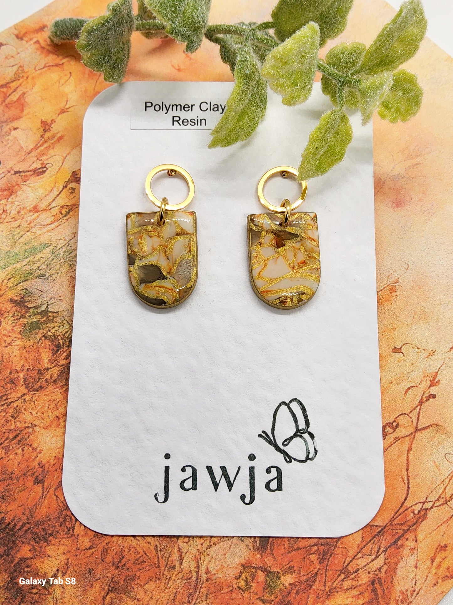 AUTUMN MOSAIC POLYMER CLAY EARRINGS