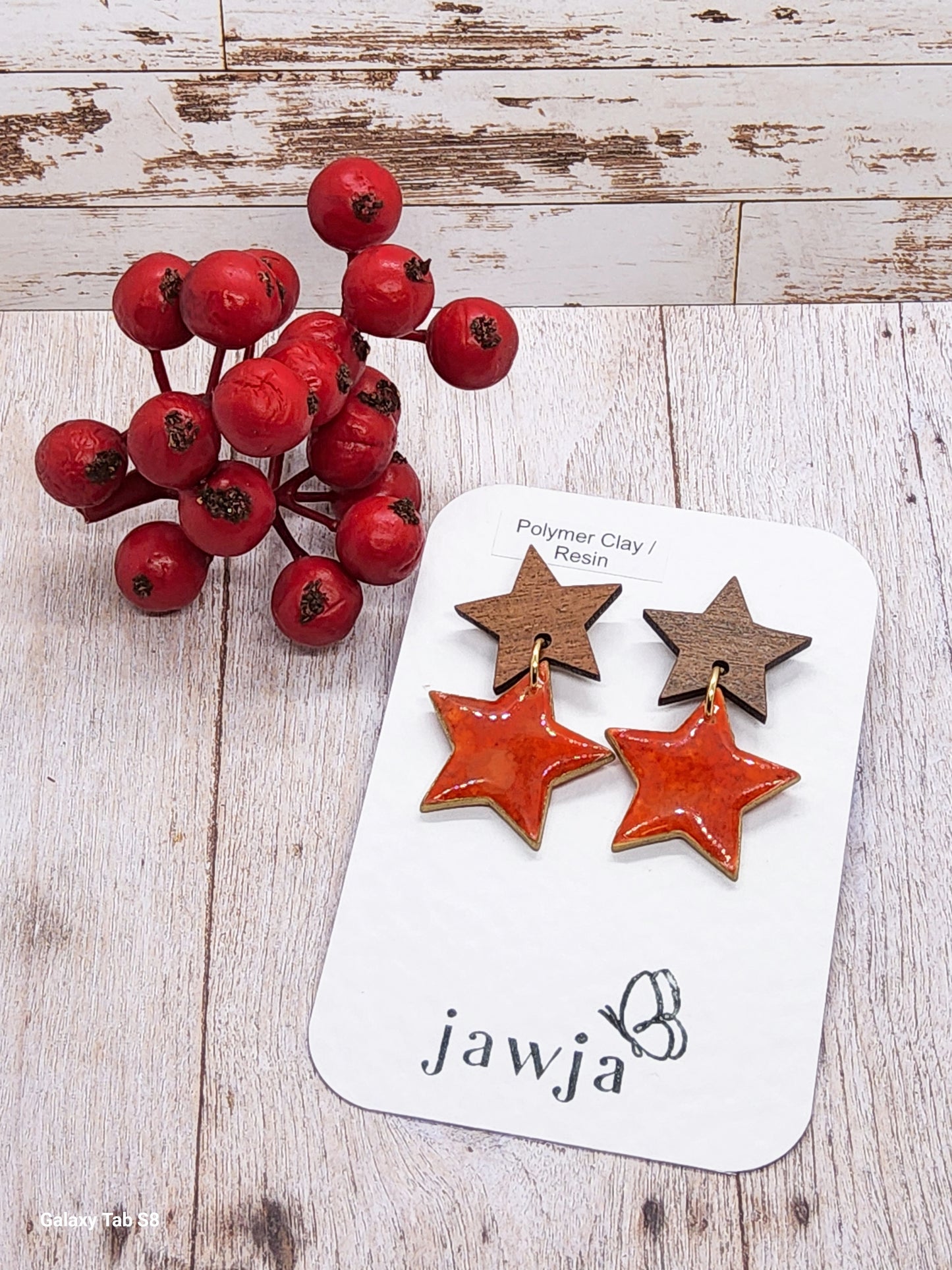 DOUBLE STAR POLYMER CLAY EARRINGS