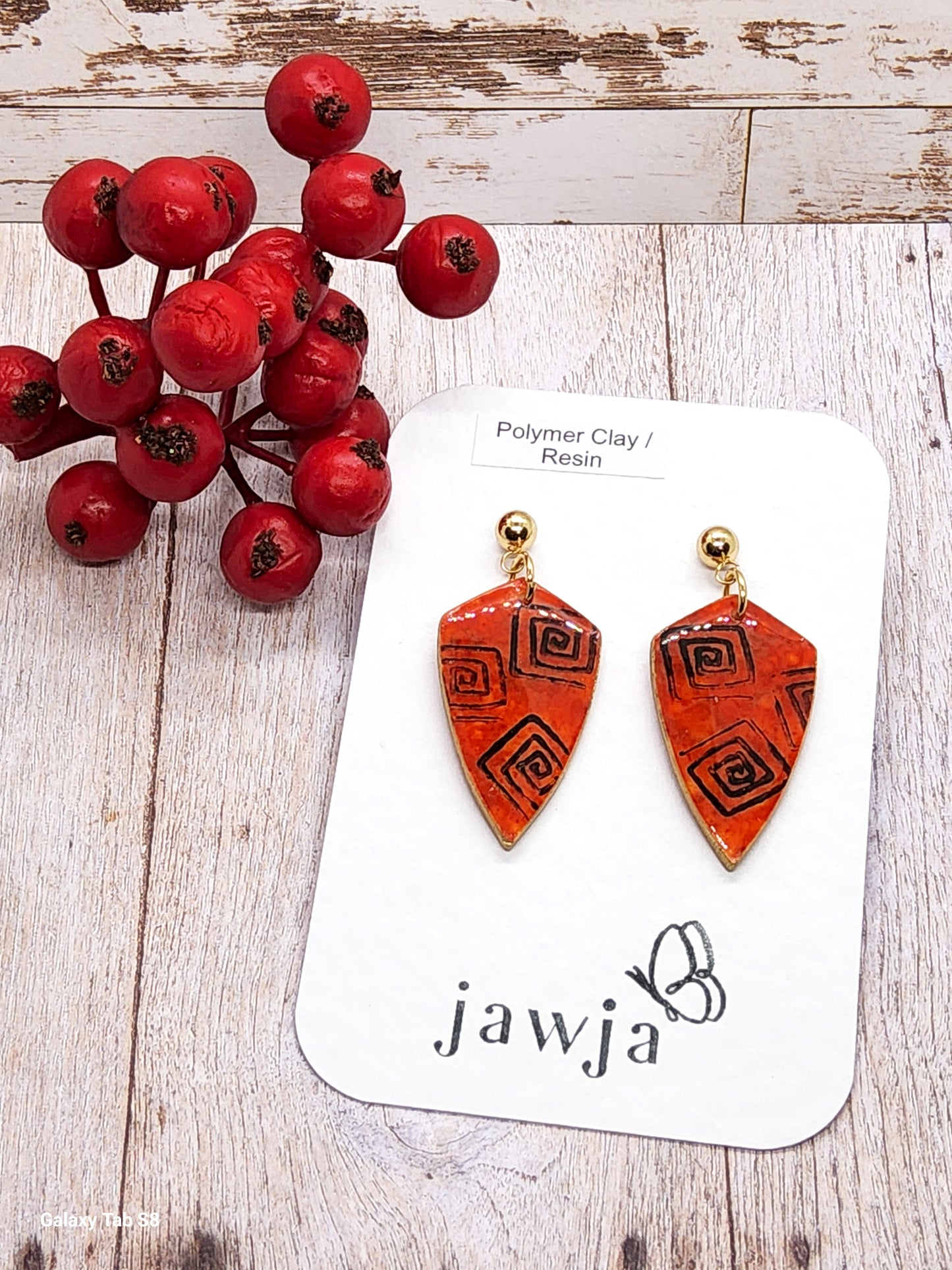 EARTHY GEOMETRIC SPIRAL POLYMER CLAY EARRINGS