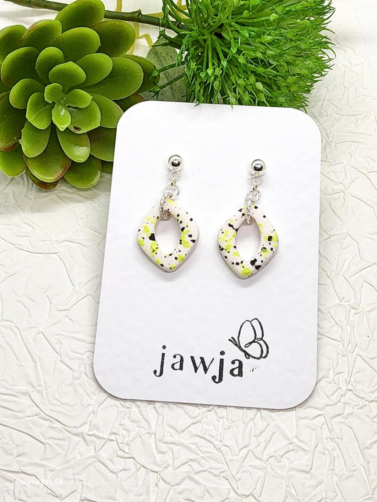 LIME TERRAZZO POLYMER CLAY EARRINGS
