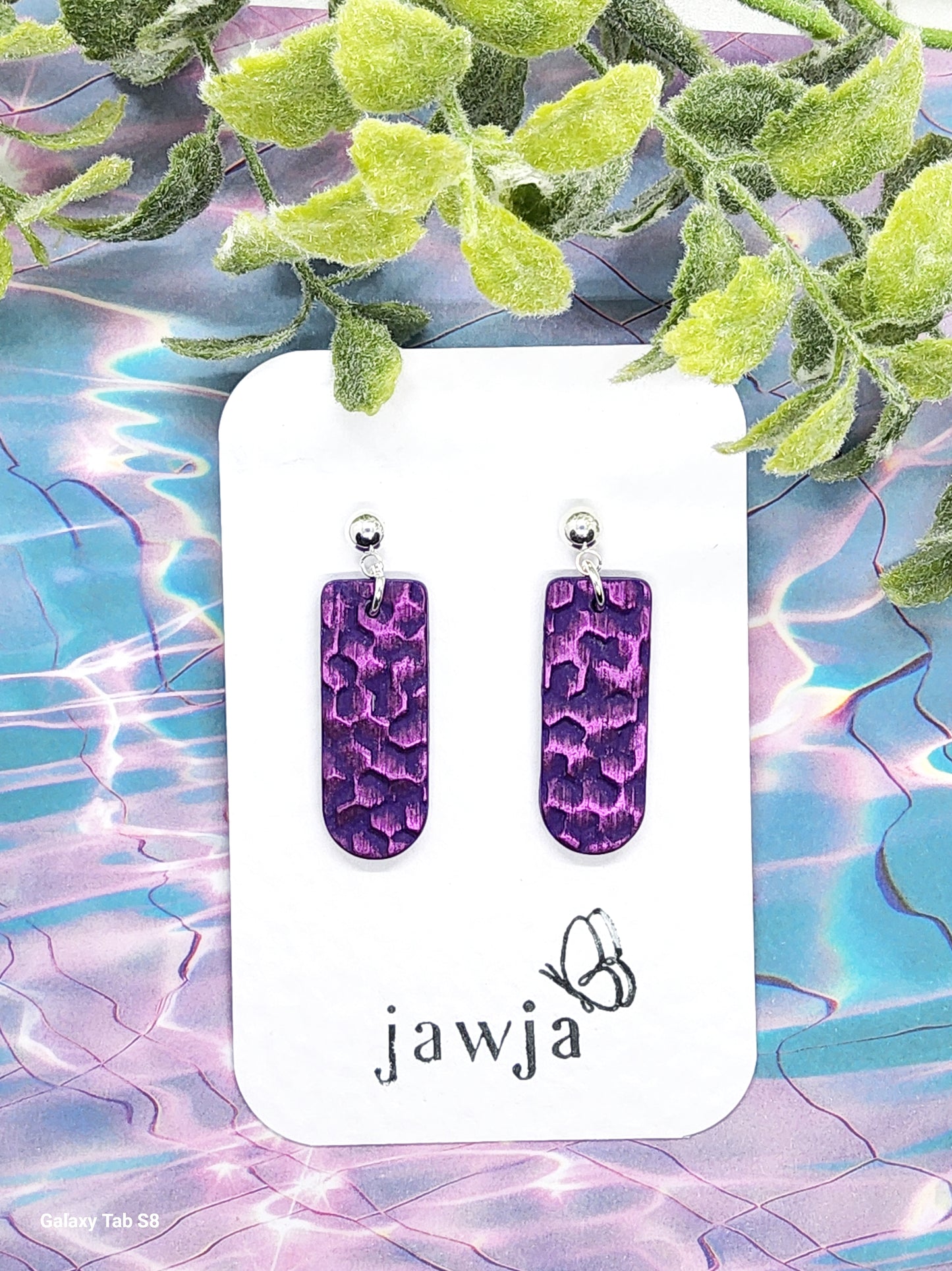 ELECTRIC PURPLE POLYMER CLAY EARRINGS