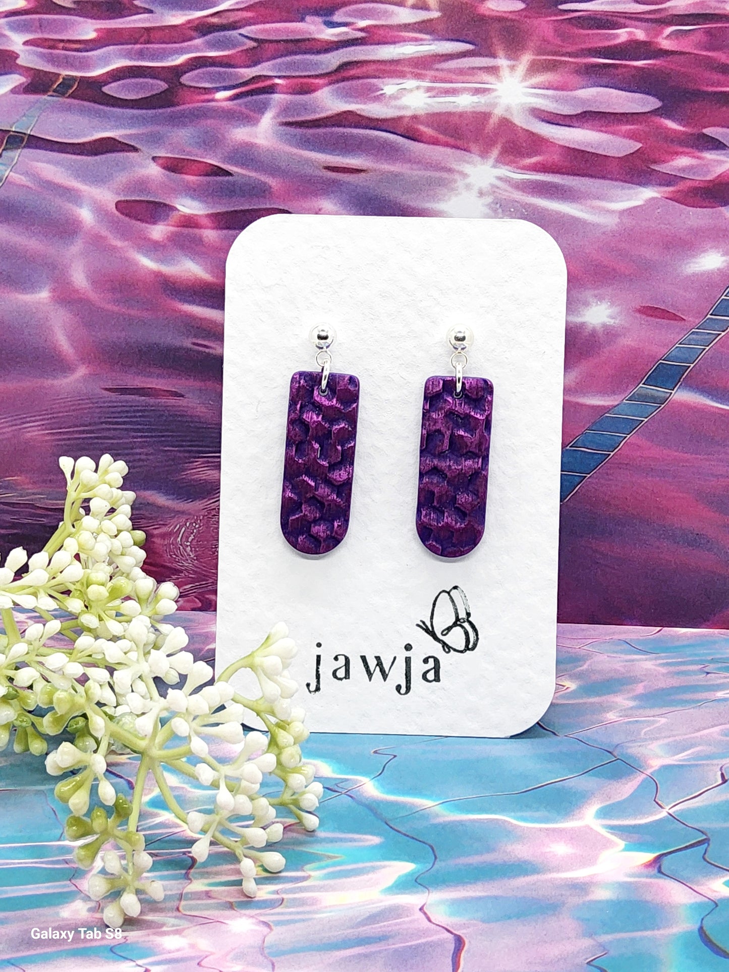 ELECTRIC PURPLE POLYMER CLAY EARRINGS