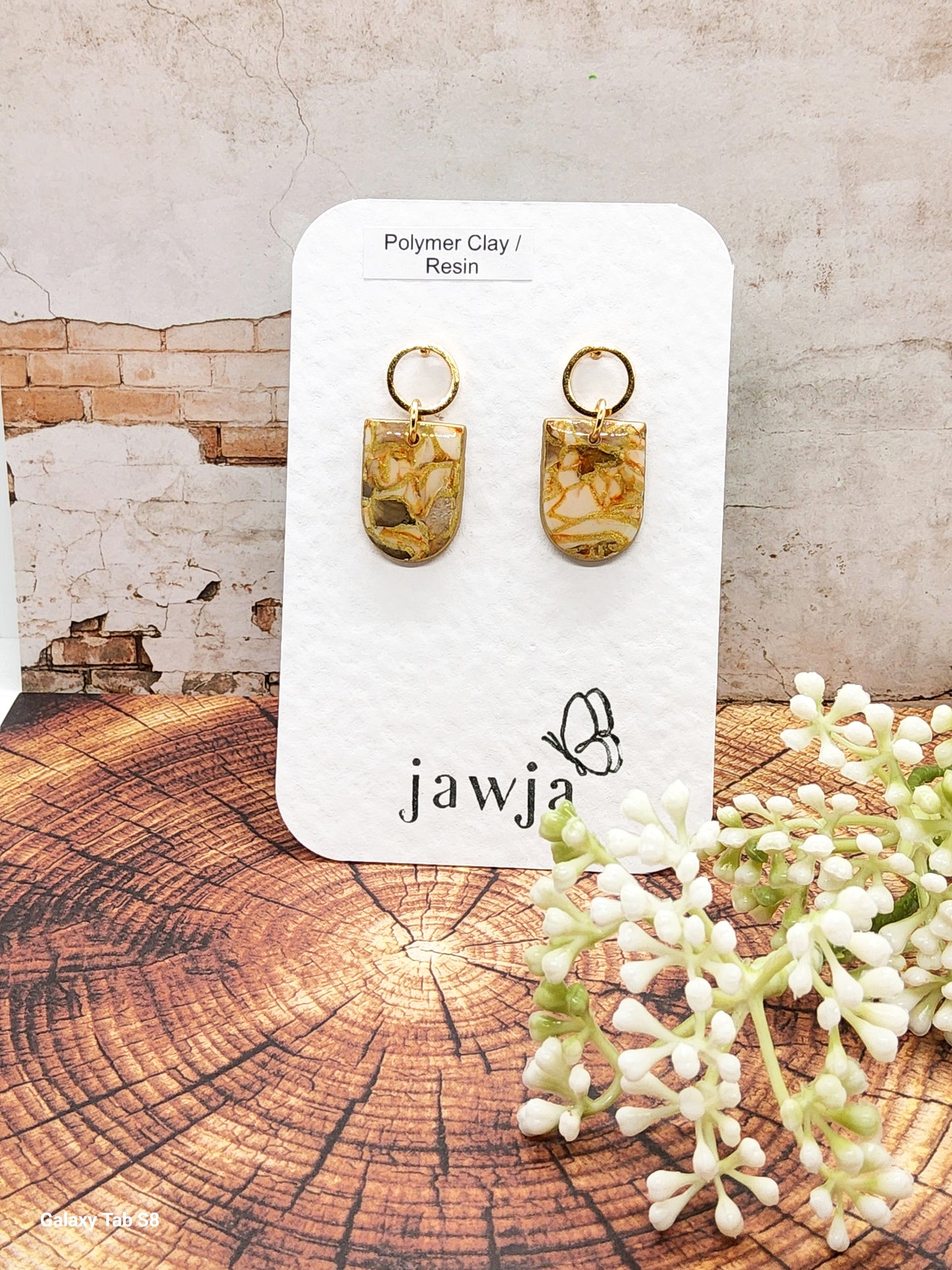 AUTUMN MOSAIC POLYMER CLAY EARRINGS