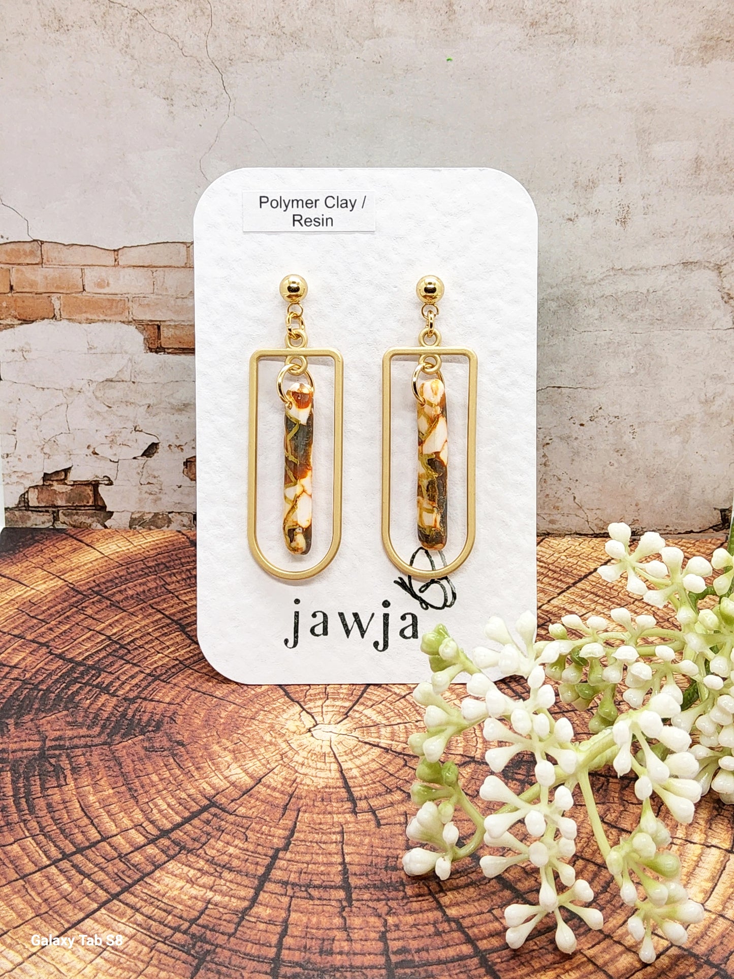 EARTHY BAR POLYMER CLAY EARRINGS