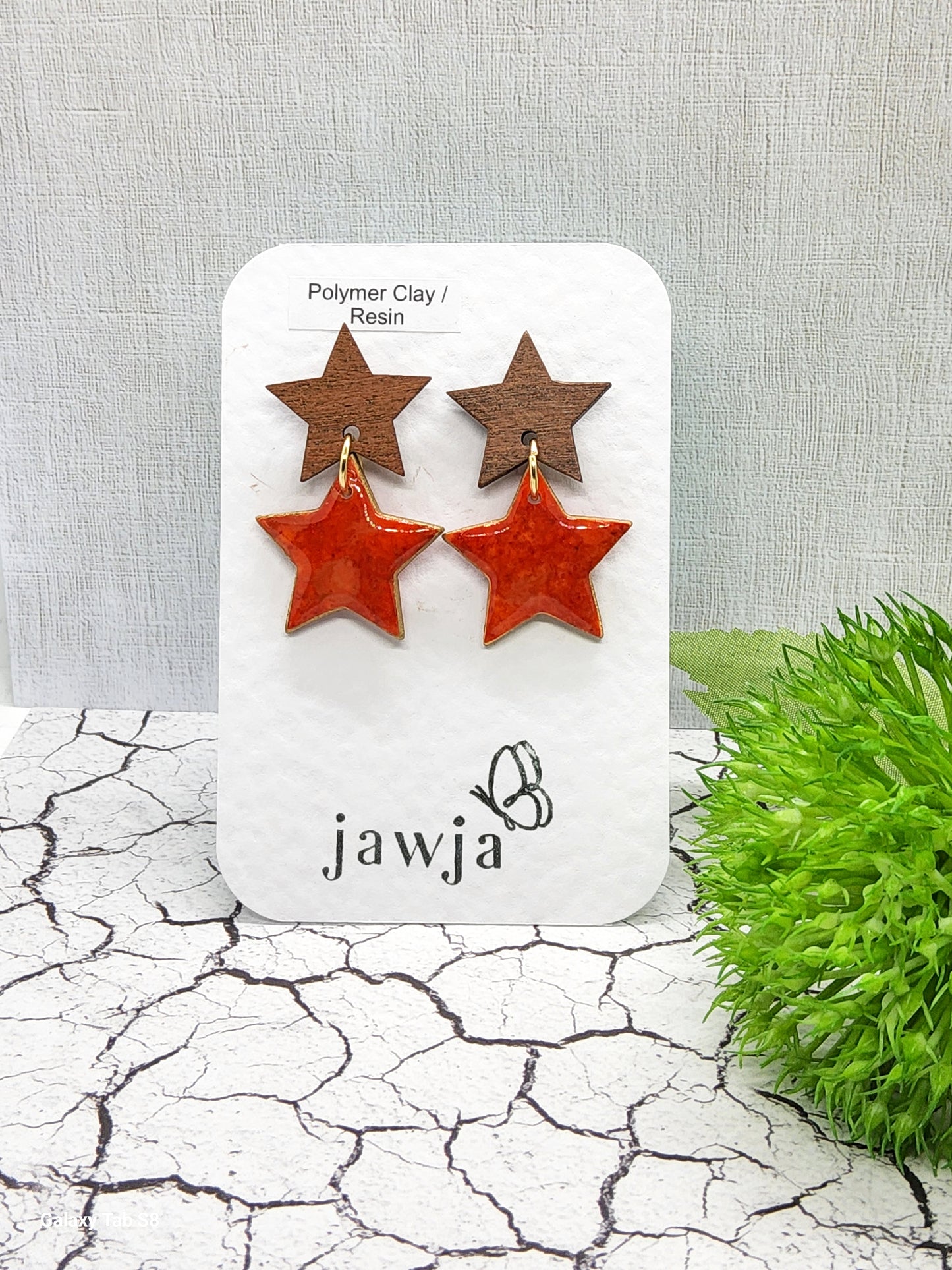 DOUBLE STAR POLYMER CLAY EARRINGS