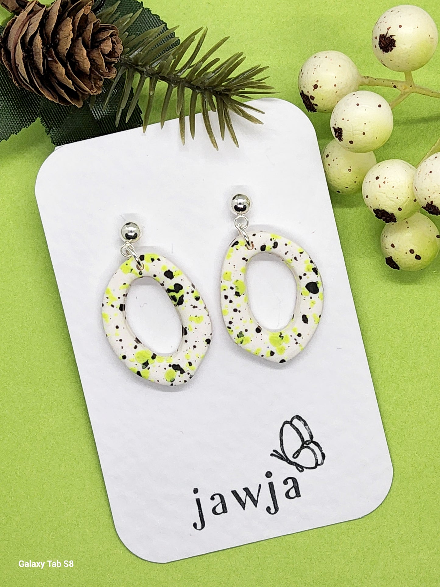 SPECKLED PAINT POLYMER CLAY EARRINGS