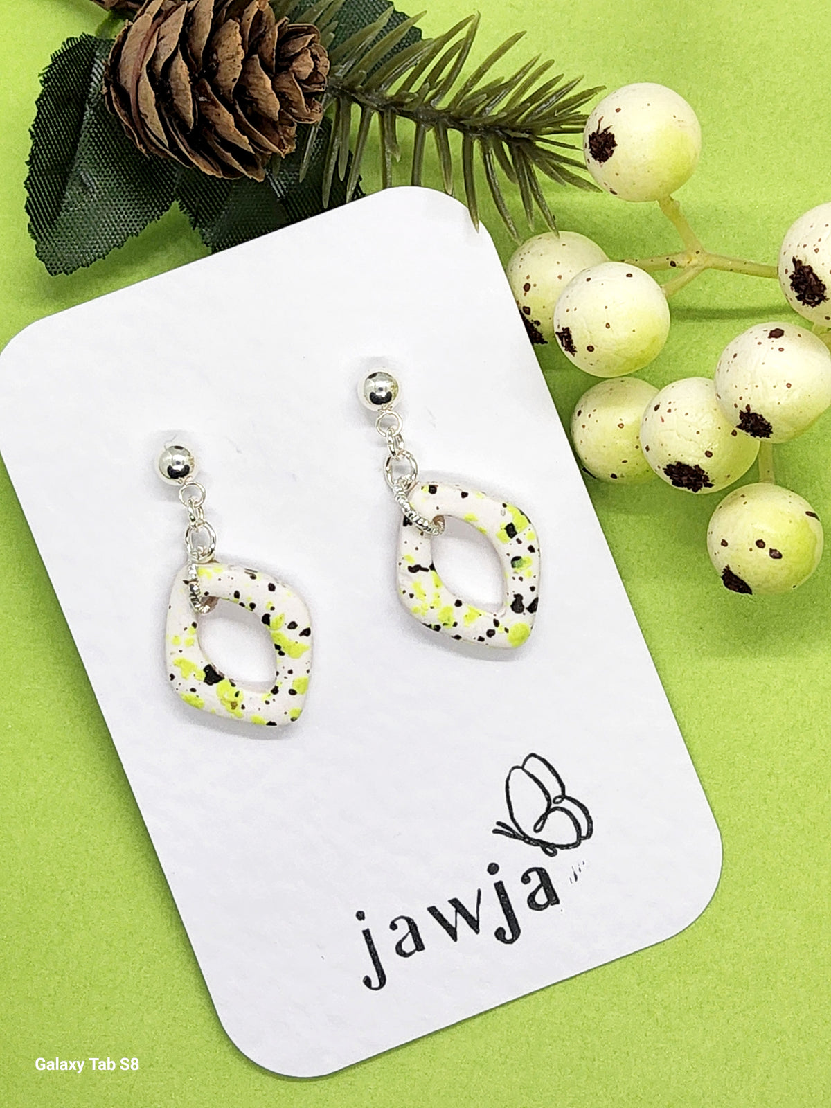 LIME TERRAZZO POLYMER CLAY EARRINGS