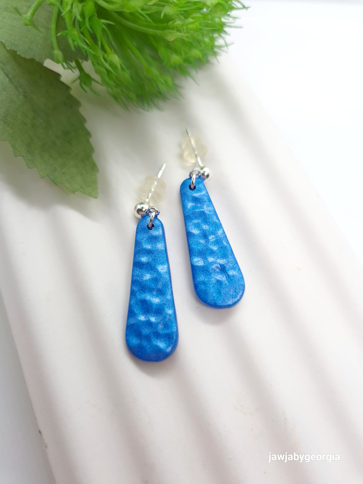COBALT BLUE POLYMER CLAY EARRINGS