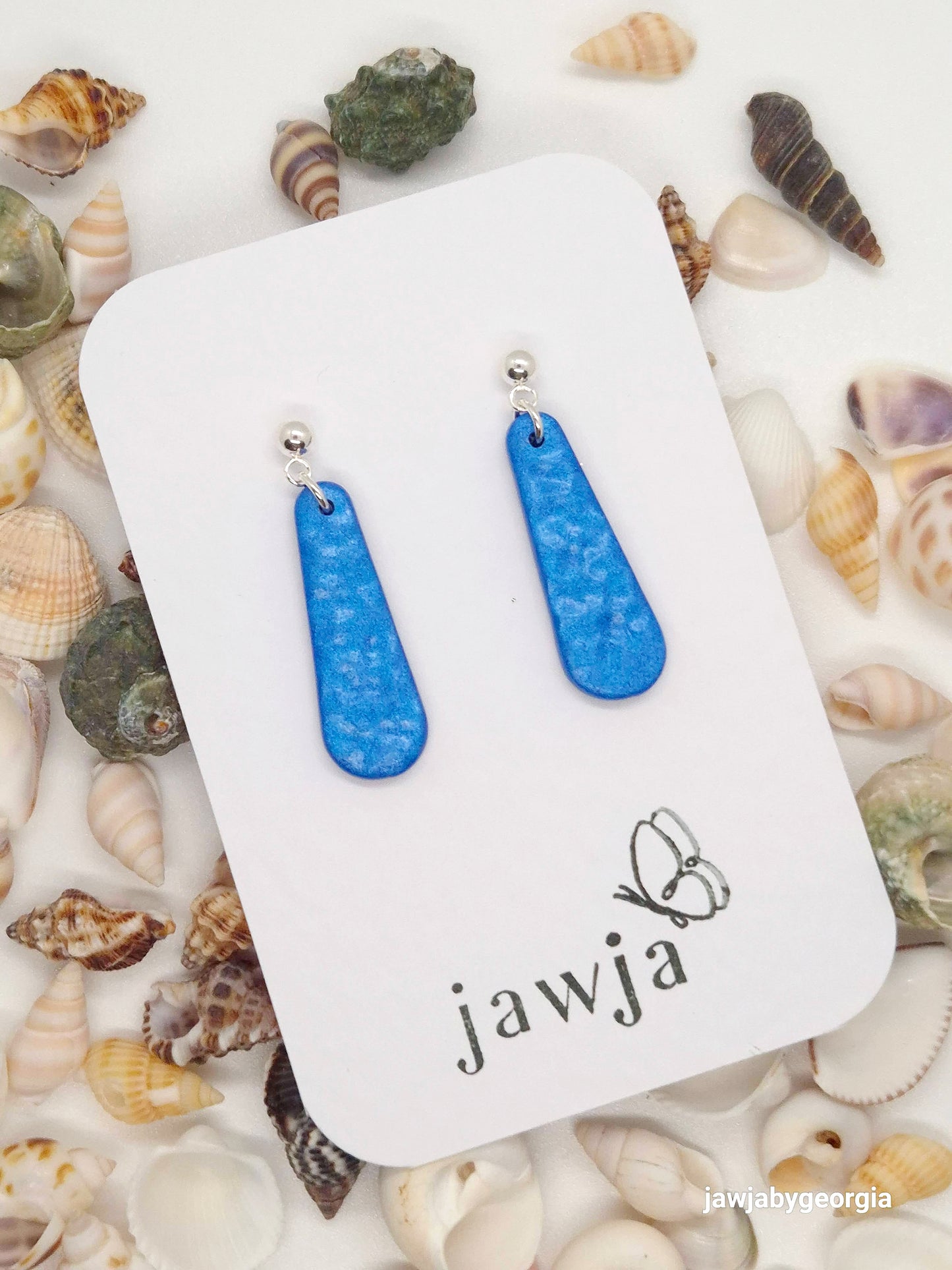 COBALT BLUE POLYMER CLAY EARRINGS