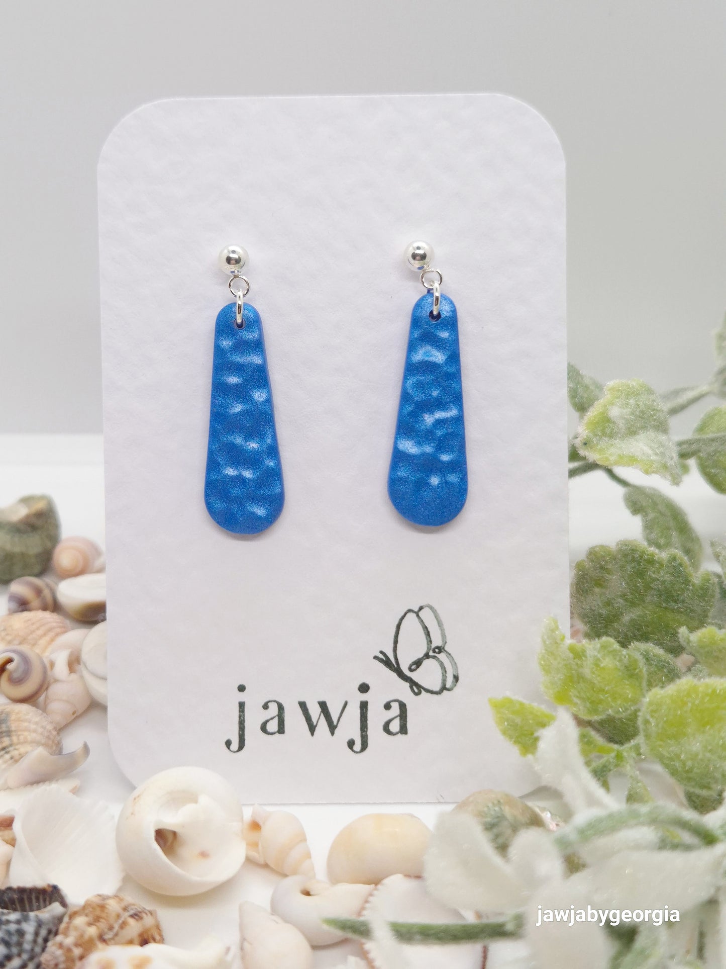 COBALT BLUE POLYMER CLAY EARRINGS