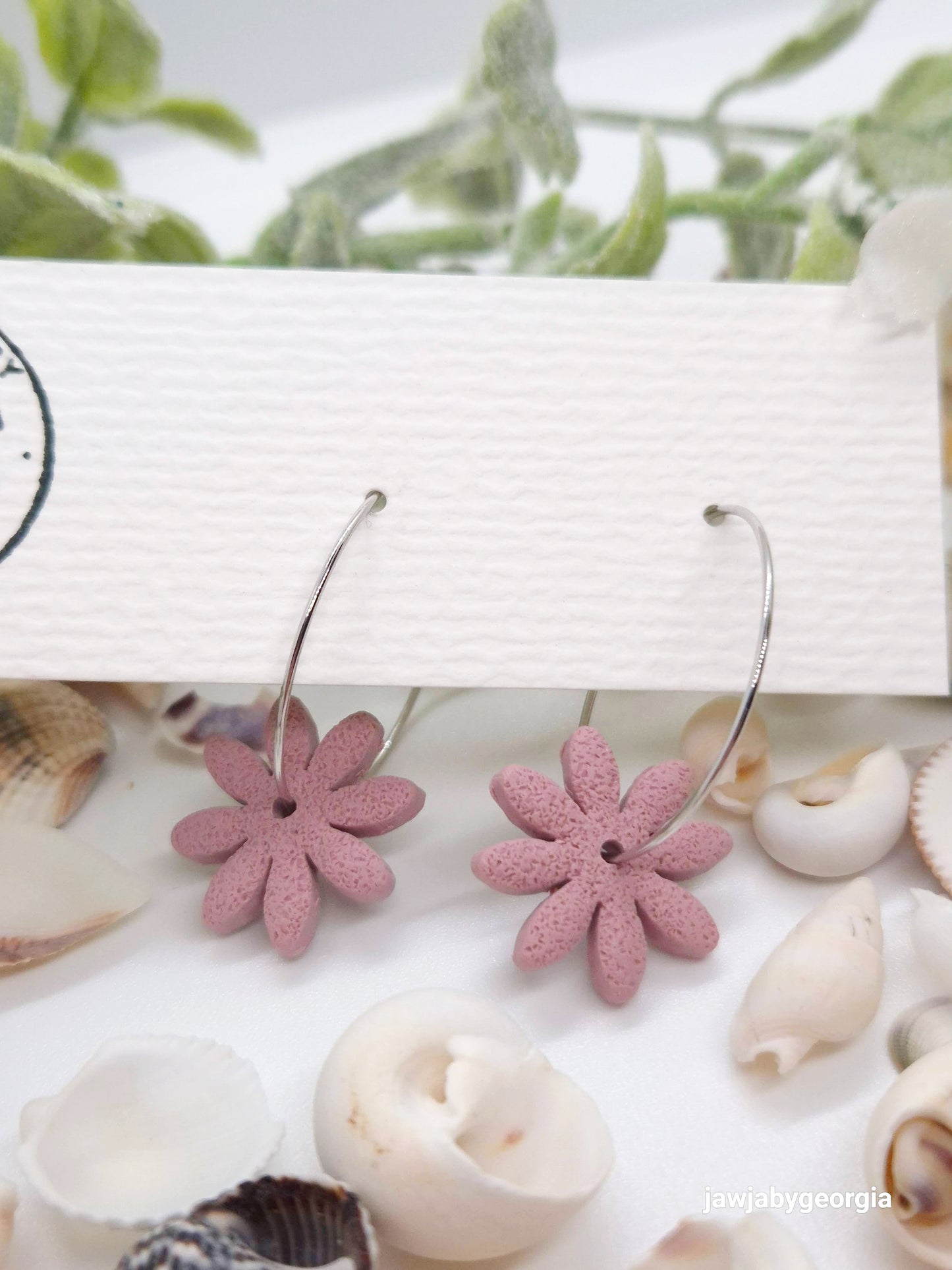 DAISY HOOP POLYMER CLAY EARRINGS