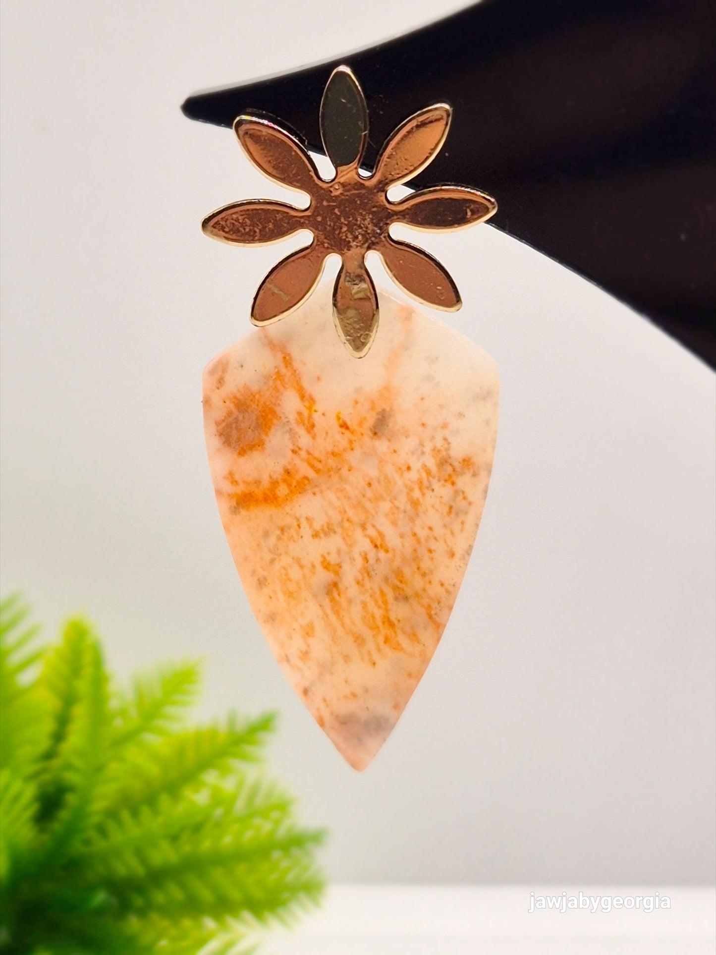PEACH AND GOLD POLYMER CLAY EARRINGS