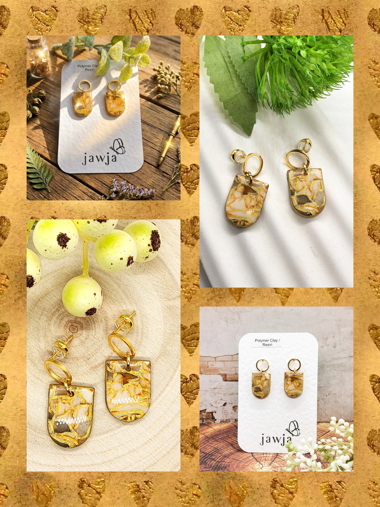 AUTUMN MOSAIC POLYMER CLAY EARRINGS