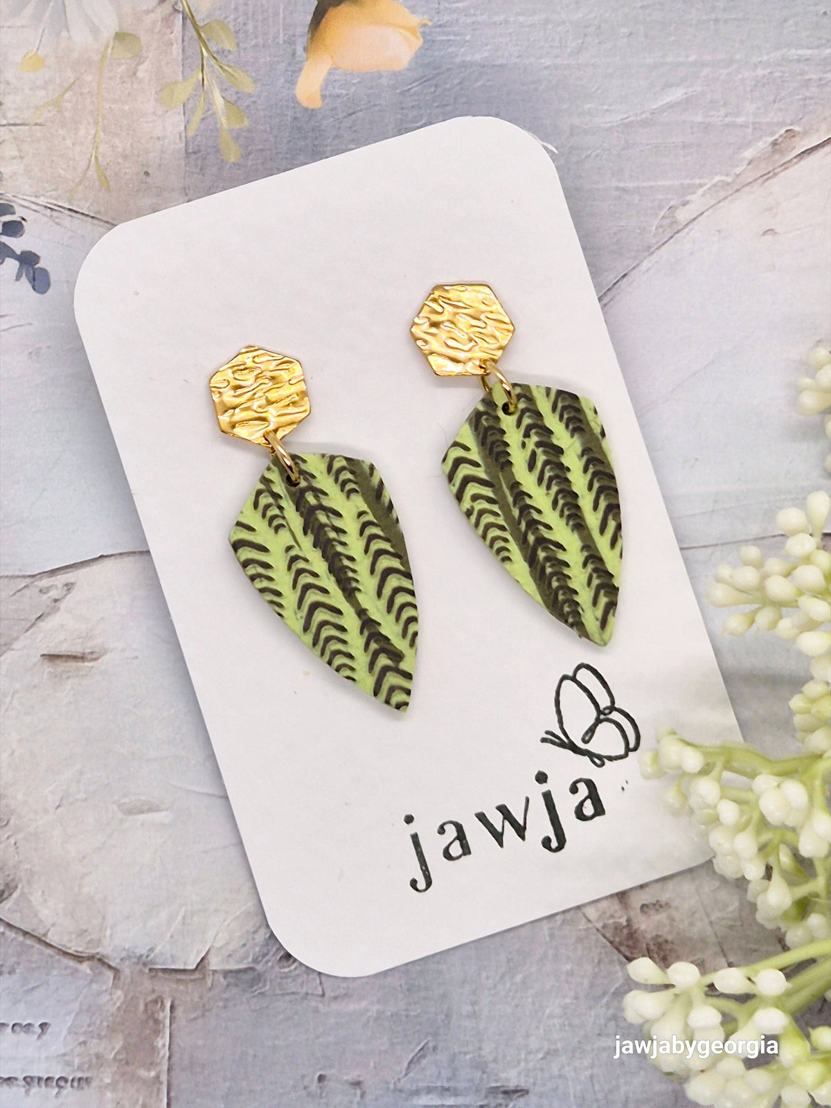 PISTACHIO POLYMER CLAY EARRINGS