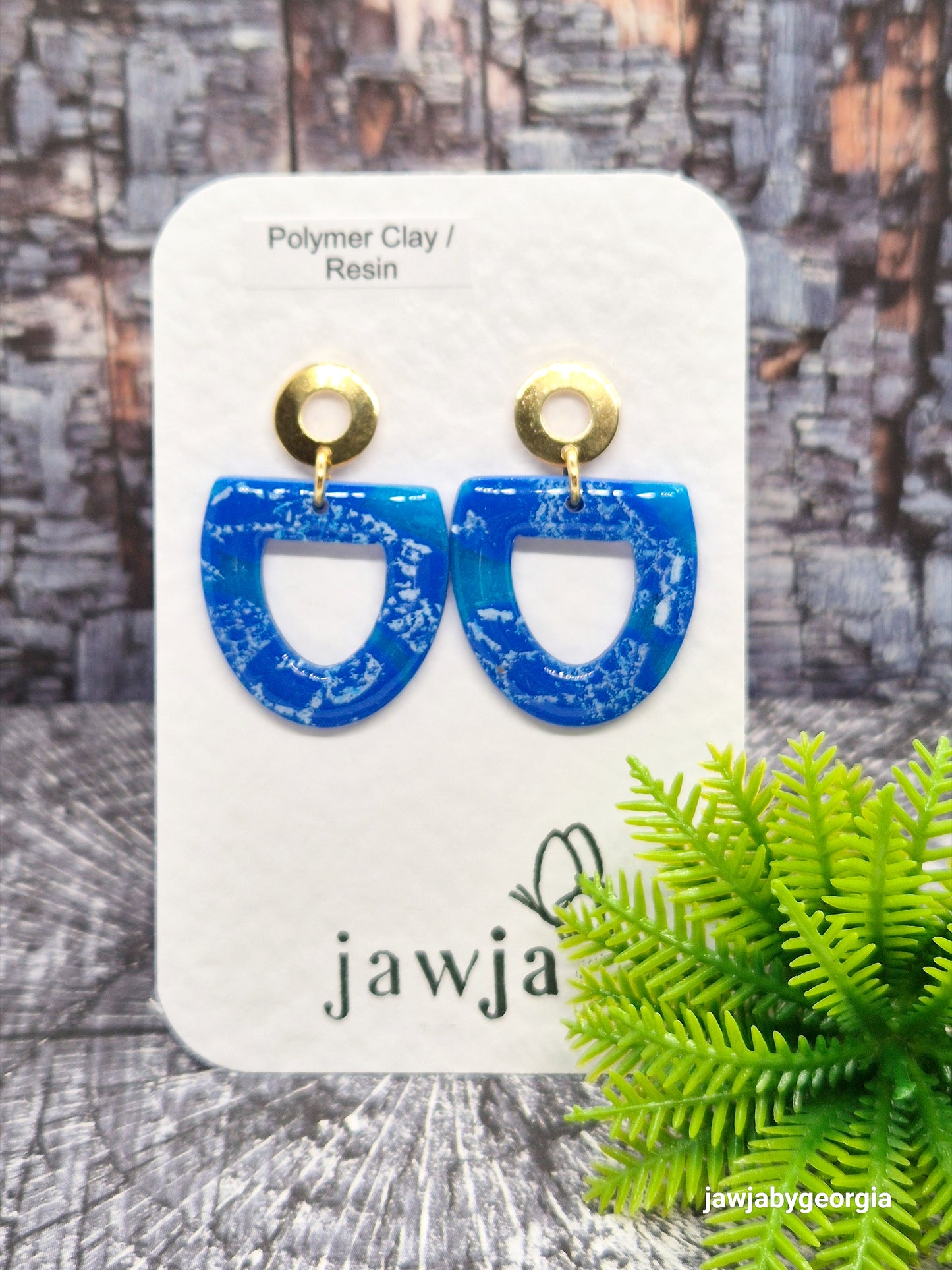 BRIGHT BLUE POLYMER CLAY EARRINGS