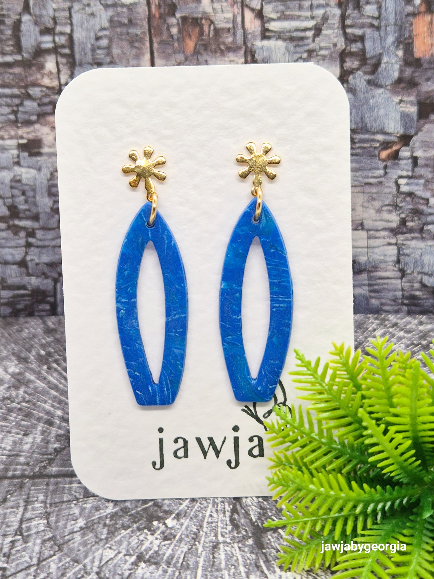 VIBRANT BLUE POLYMER CLAY EARRINGS