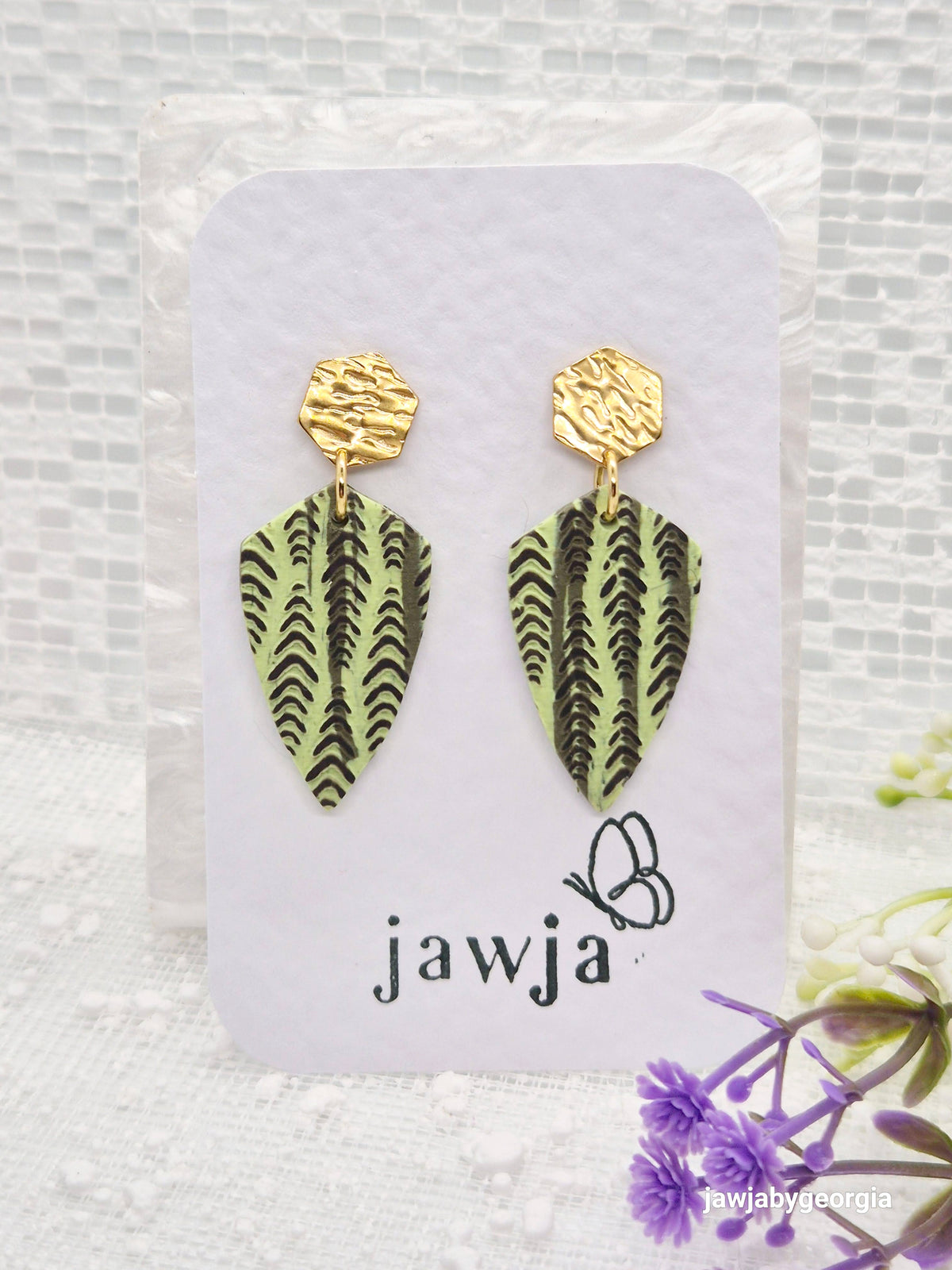 PISTACHIO POLYMER CLAY EARRINGS