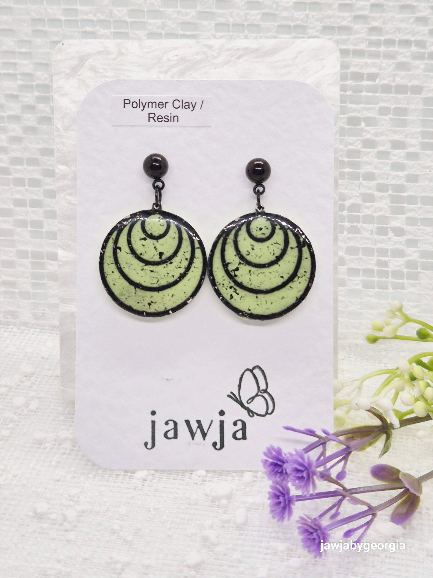 PISTACHIO POLYMER CLAY EARRINGS