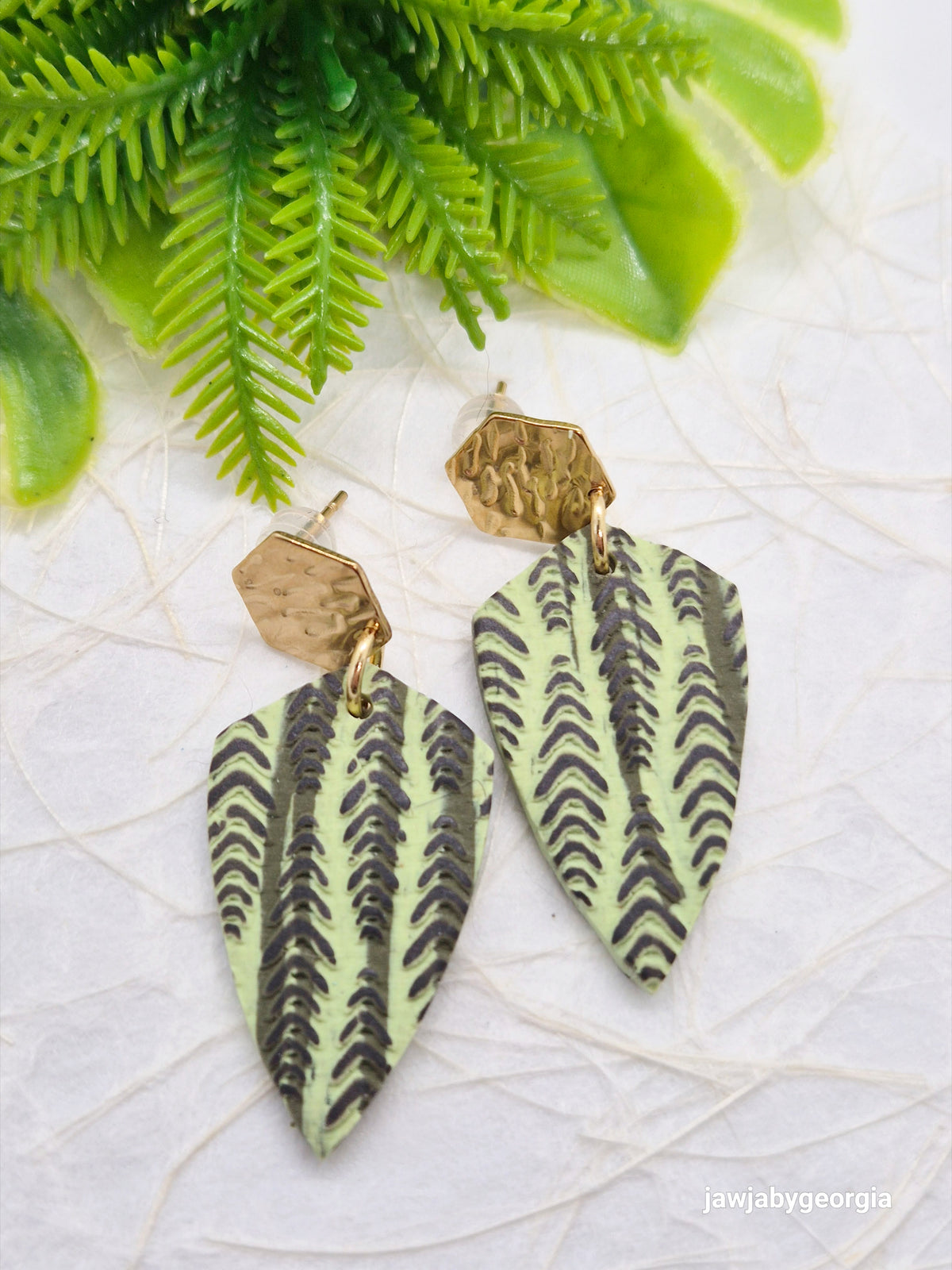 PISTACHIO POLYMER CLAY EARRINGS