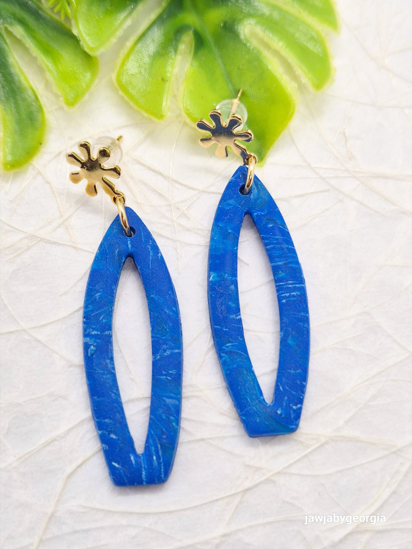 VIBRANT BLUE POLYMER CLAY EARRINGS